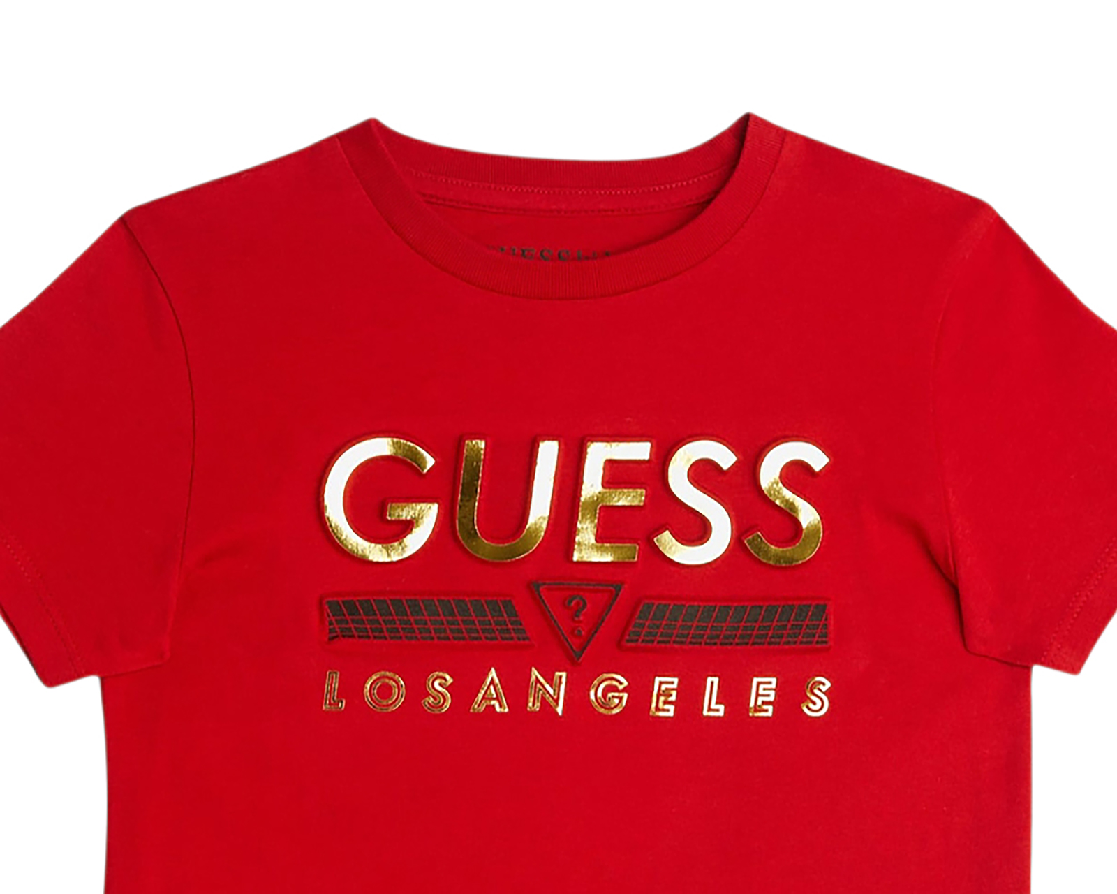 Foto 4 pulgar | Foto 3 | Playera de Cuello Redondo Rojo Guess Juvenil