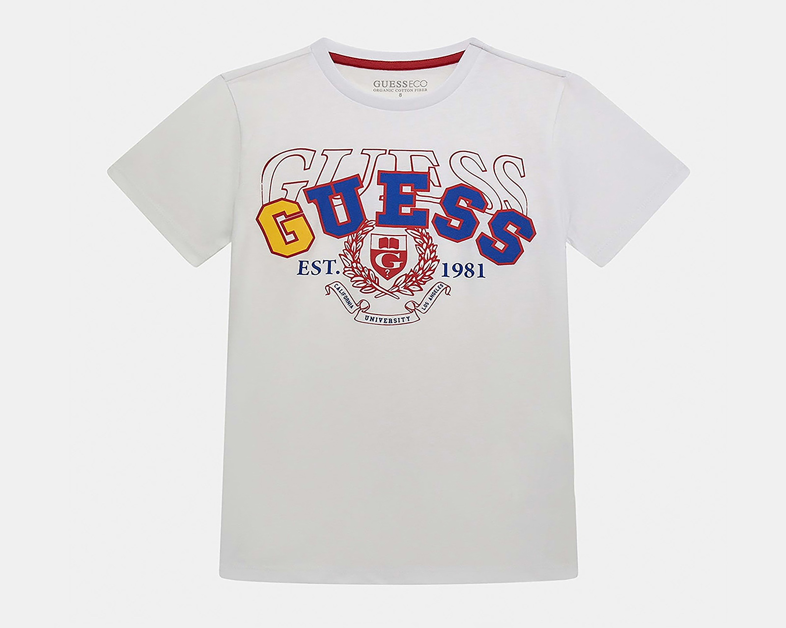 Foto 4 pulgar | Foto 3 | Playera de Cuello Redondo Blanca Guess Juvenil