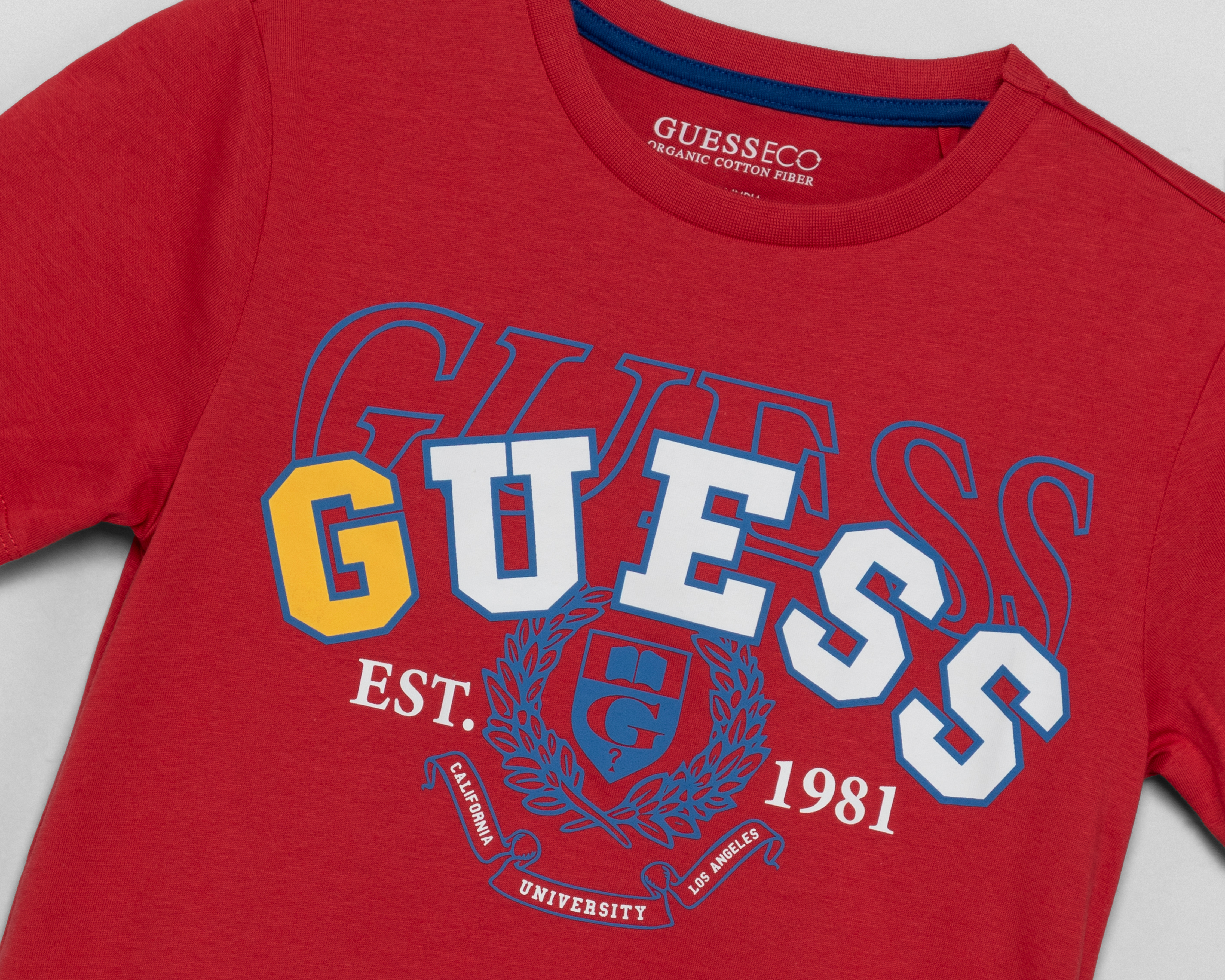 Foto 3 | Foto 3 | Playera de Cuello Redondo Roja Guess Juvenil