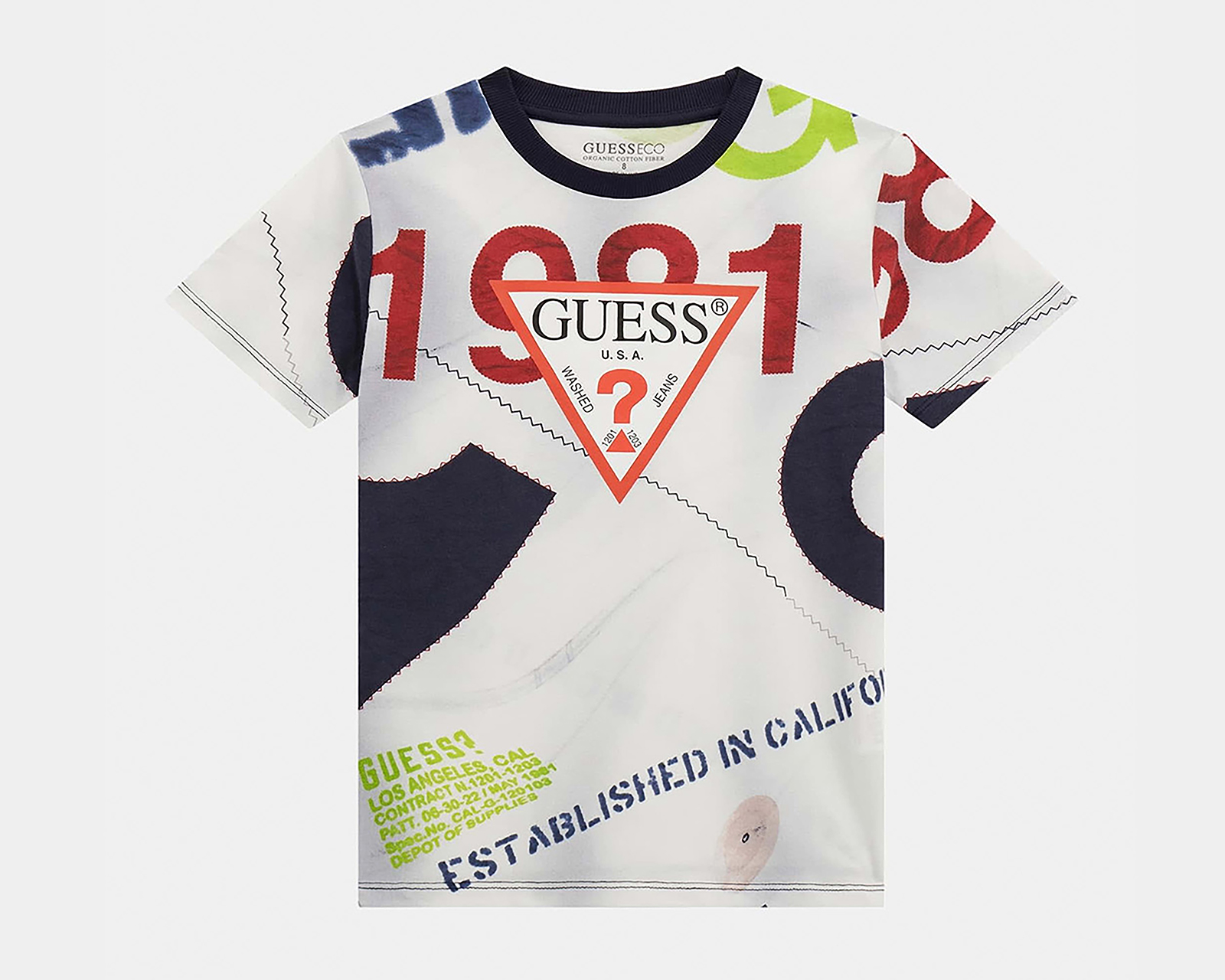 Playera de Cuello Redondo Blanca Guess Juvenil