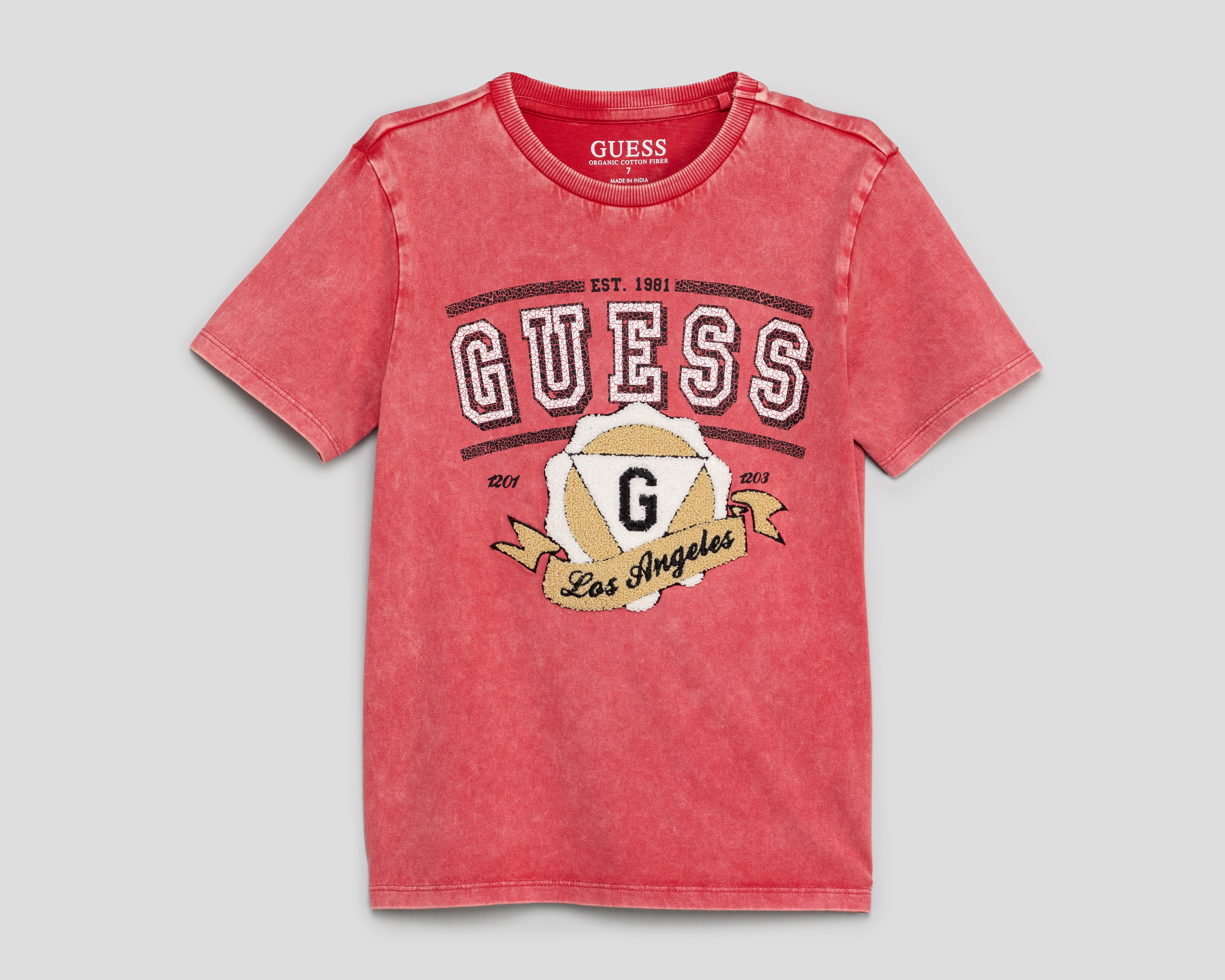Playera de Cuello Redondo Roja Guess para Niño