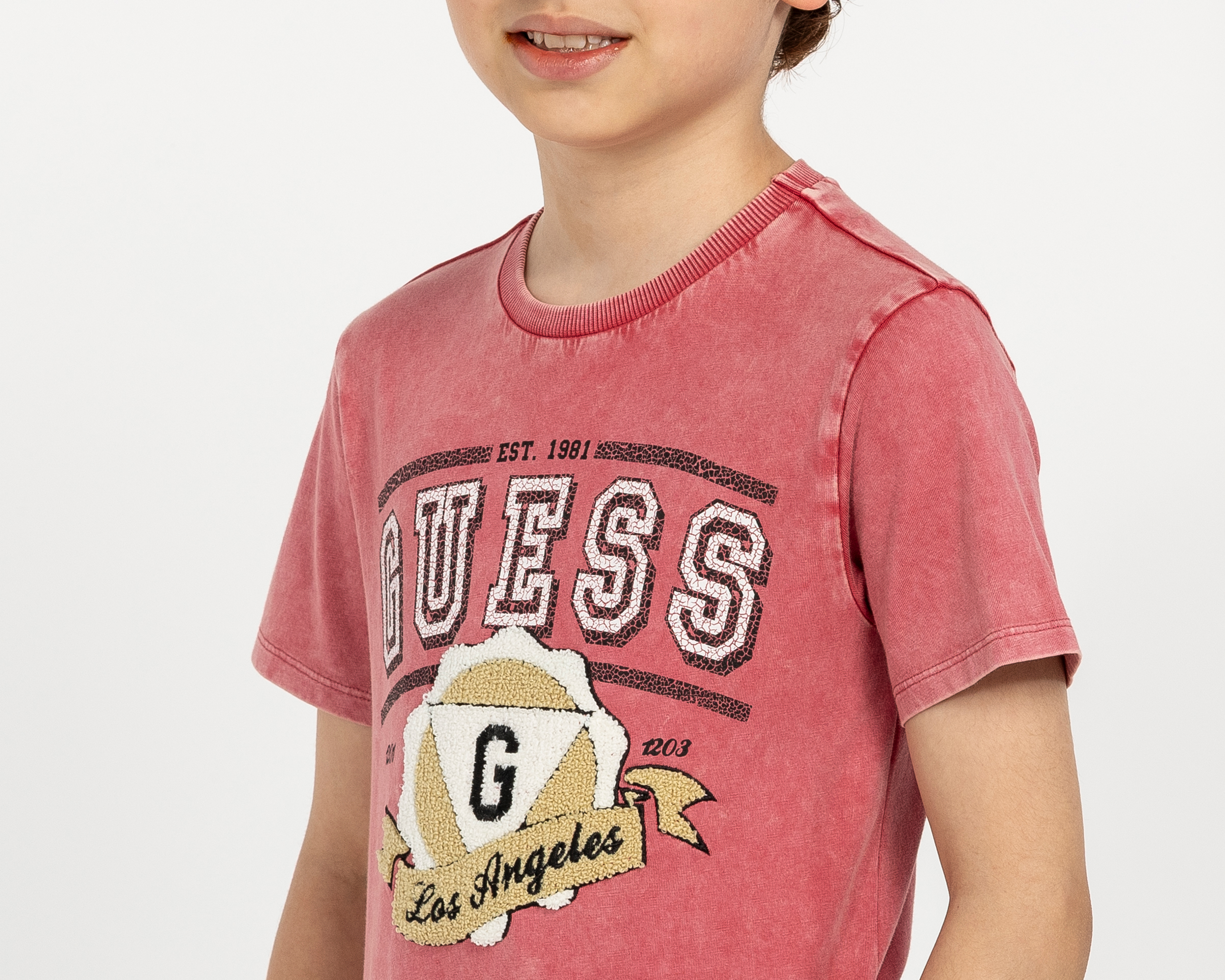 Foto 4 | Foto 4 | Playera de Cuello Redondo Roja Guess para Niño