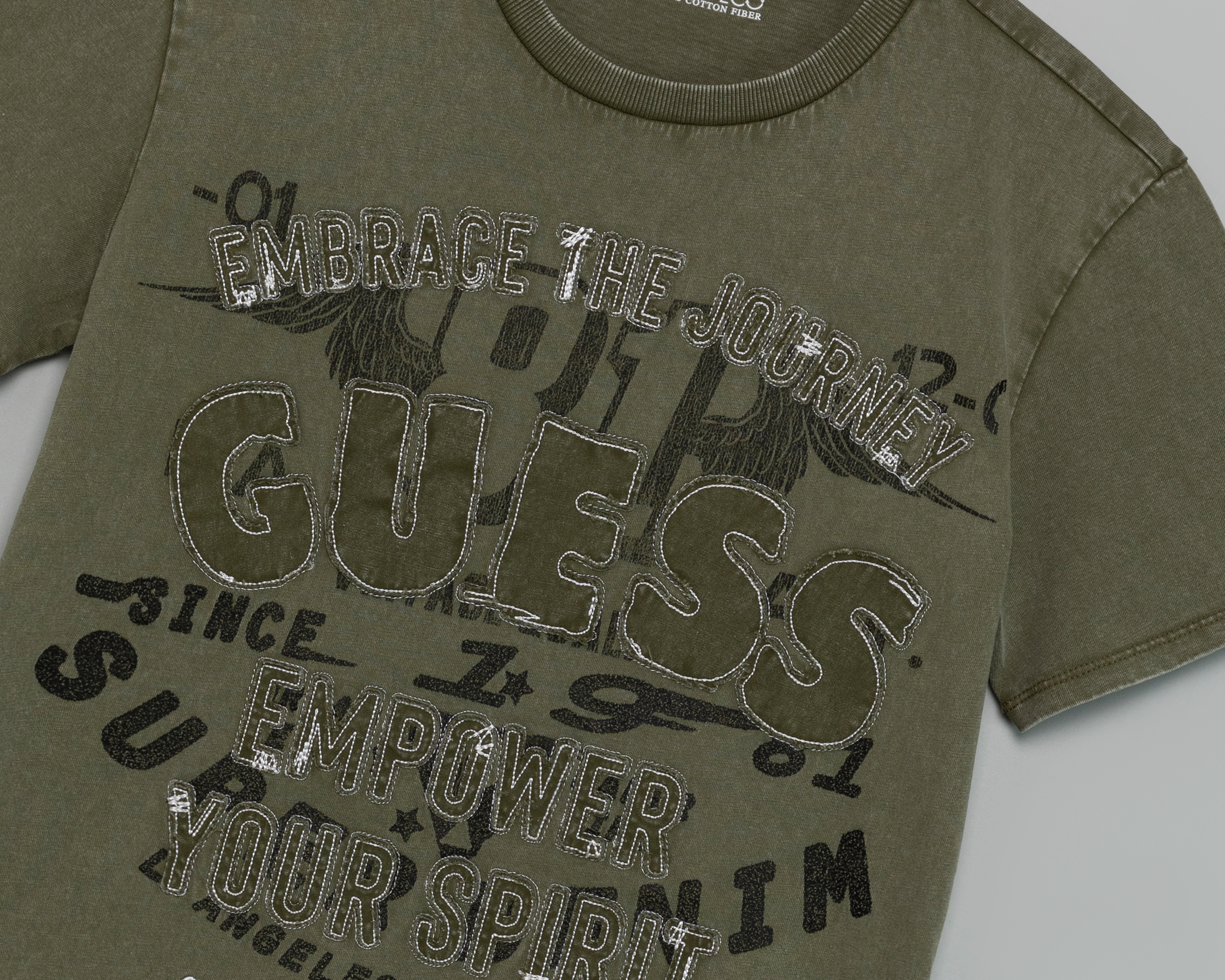 Foto 3 | Foto 3 | Playera de Cuello Redondo Verde Guess Juvenil