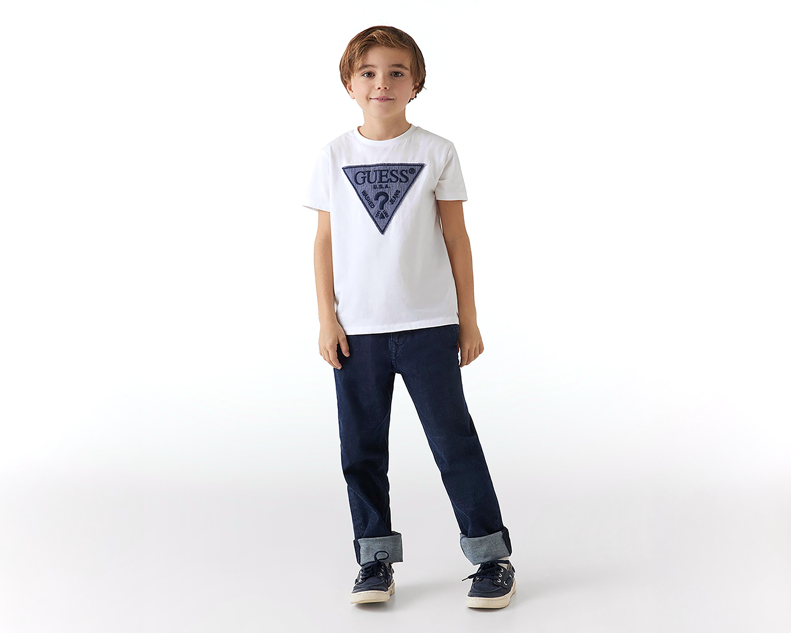 Foto 5 | Foto 5 | Playera de Cuello Redondo Blanca Guess Juvenil