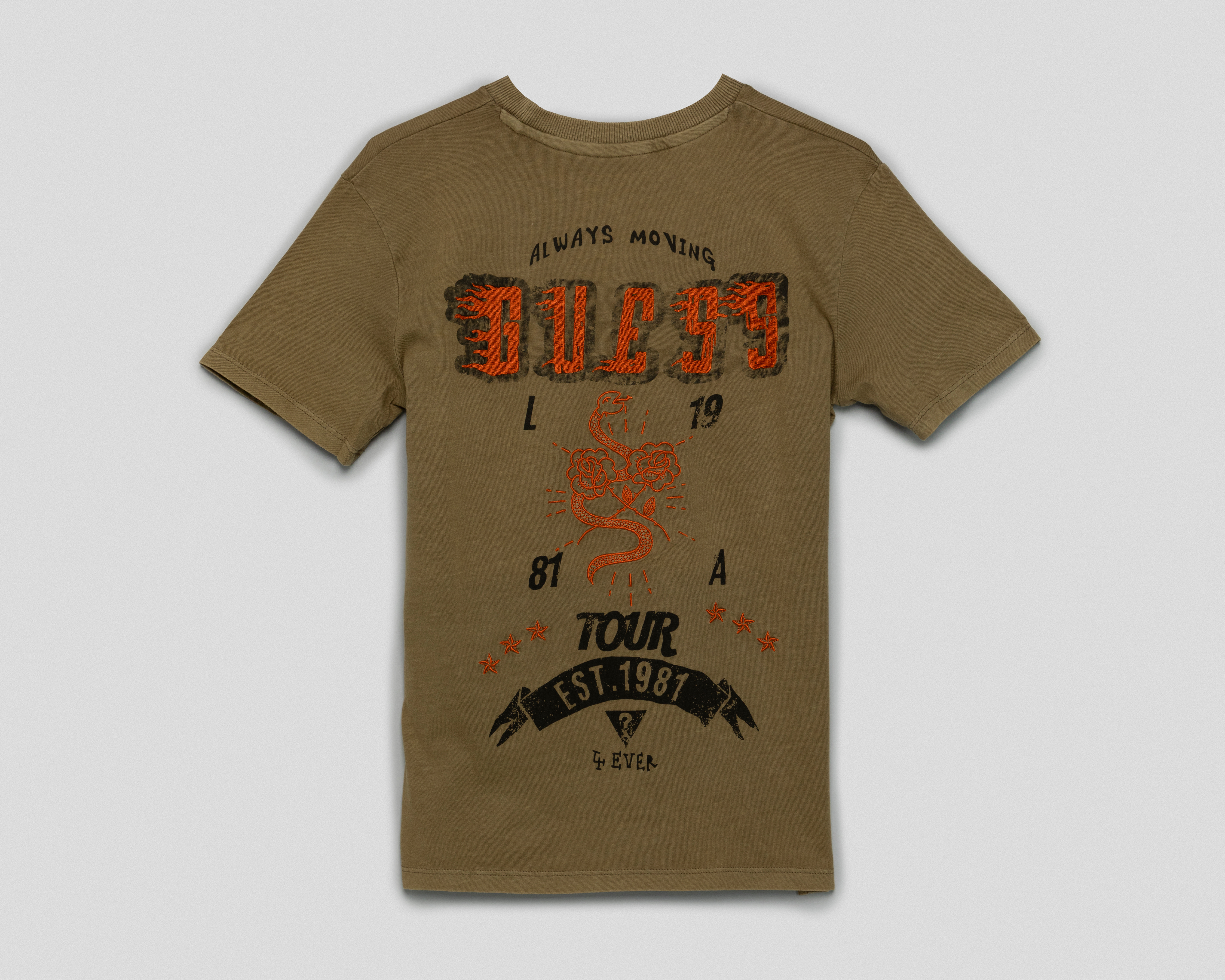 Foto 3 pulgar | Foto 2 | Playera de Cuello Redondo Verde Guess Juvenil