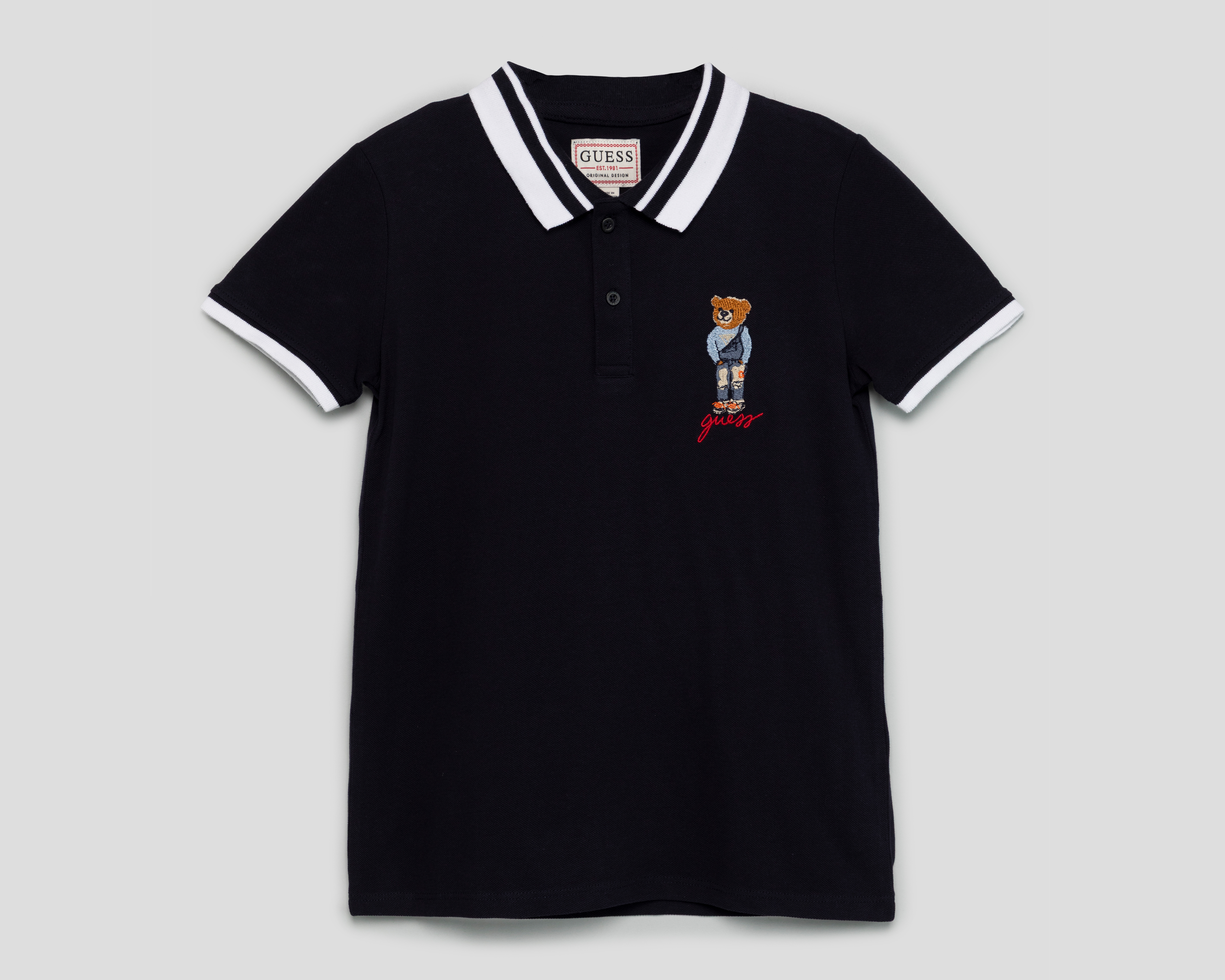 Playera Polo Guess Azul Marino Juvenil