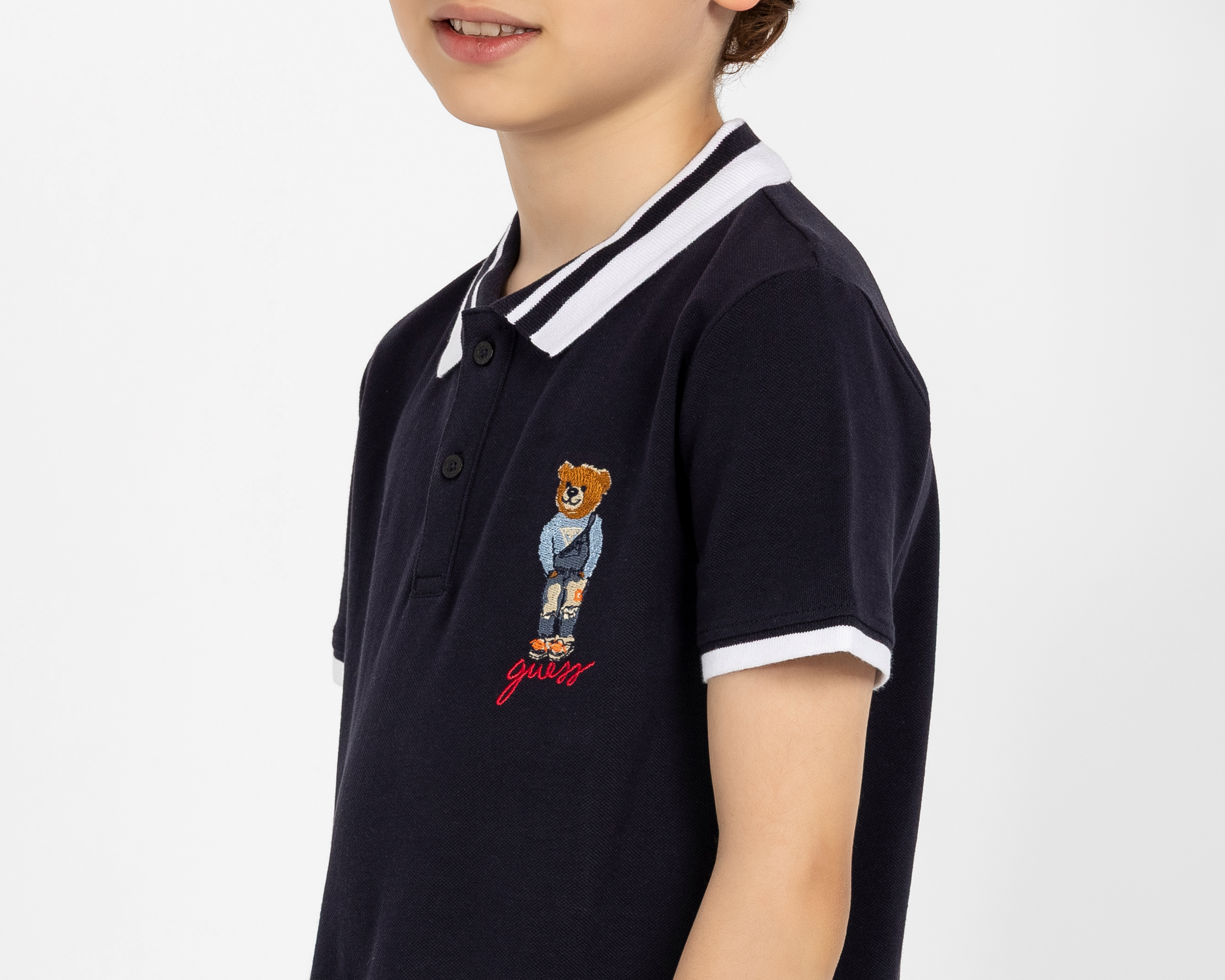 Foto 4 | Foto 4 | Playera Polo Guess Azul Marino Juvenil