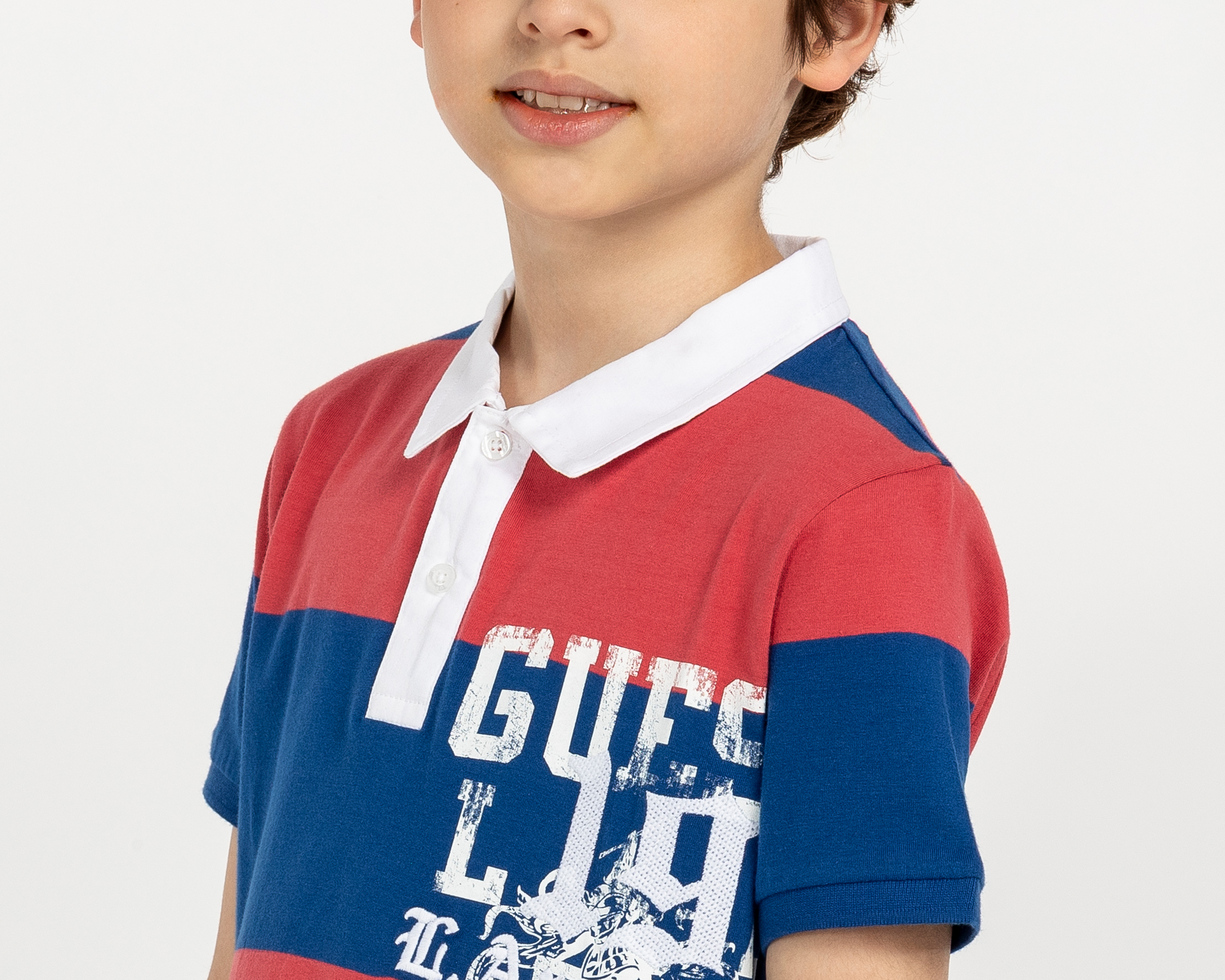 Foto 5 pulgar | Foto 4 | Playera Polo Guess Roja/Azul Juvenil