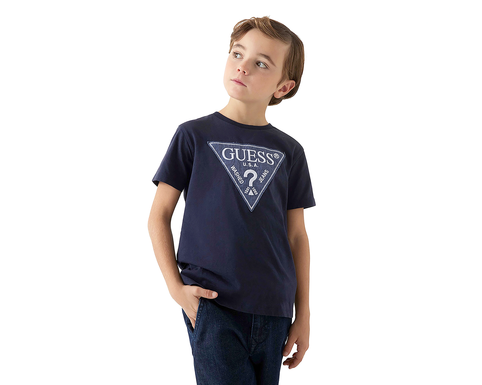 Foto 1 | Foto 1 | Playera de Cuello Redondo Azul Marino Guess Juvenil