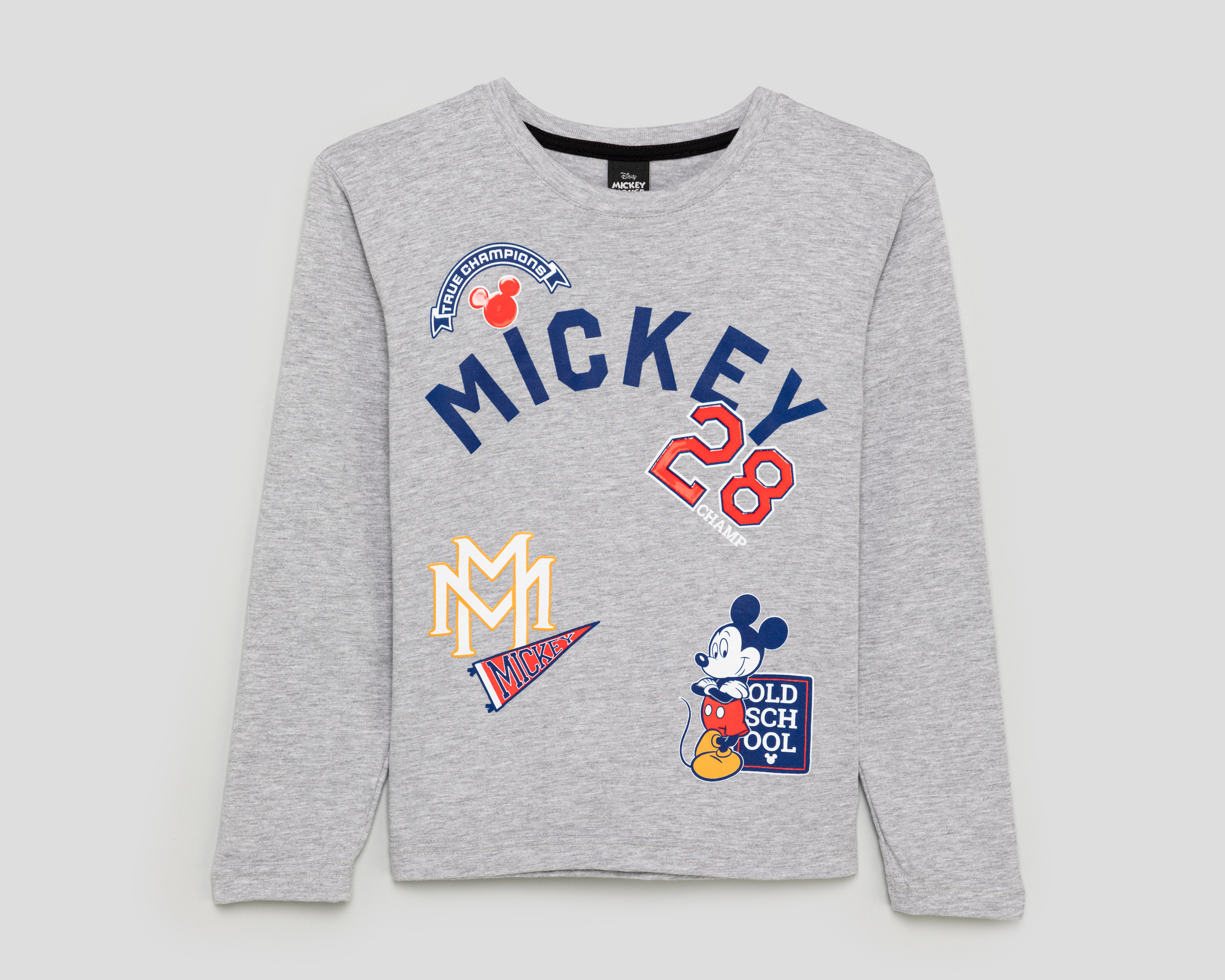 Playera Manga Larga Gris Disney para Niño