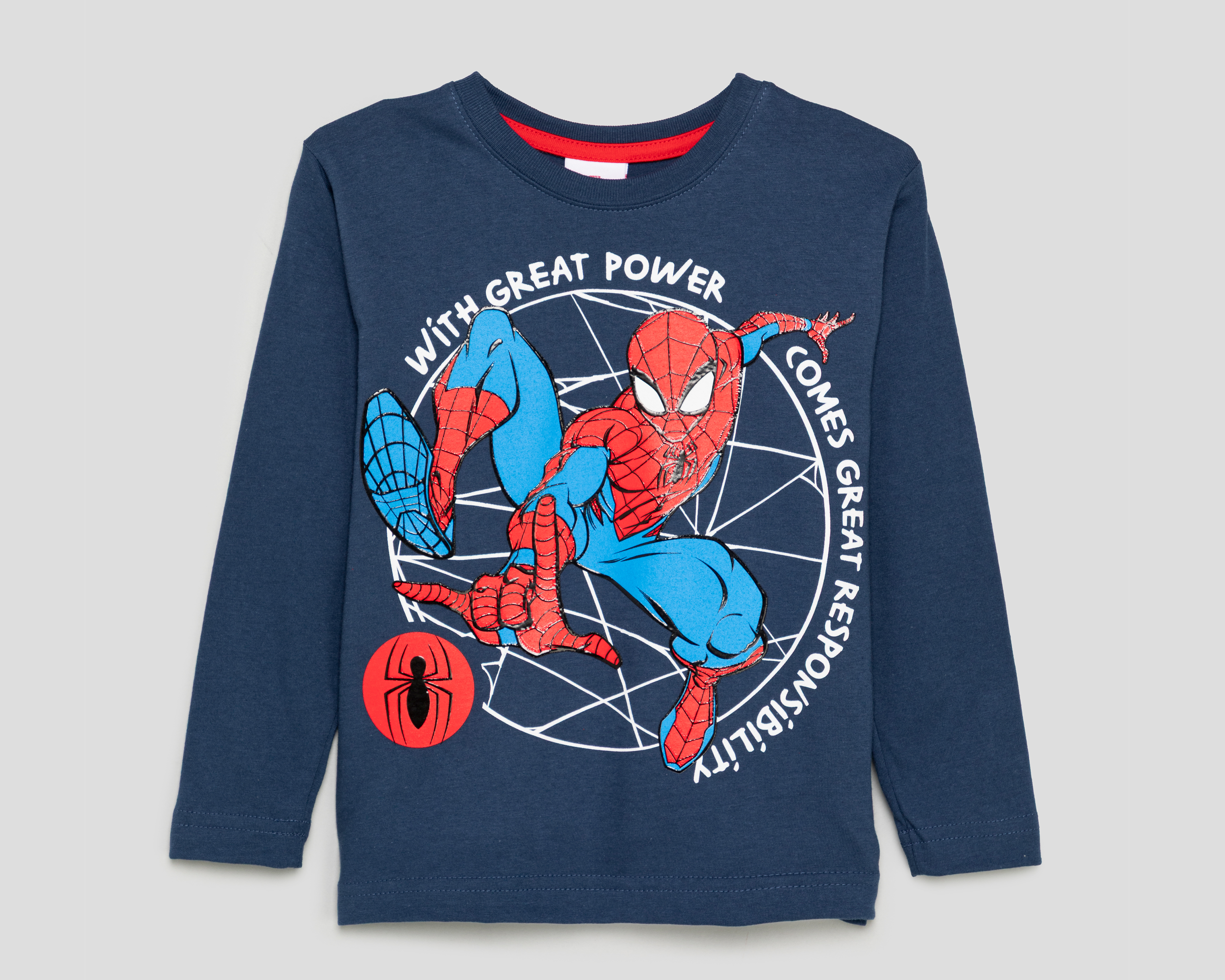Foto 1 | Foto 1 | Playera Manga Larga Azul Marvel Spider-Man para Niño