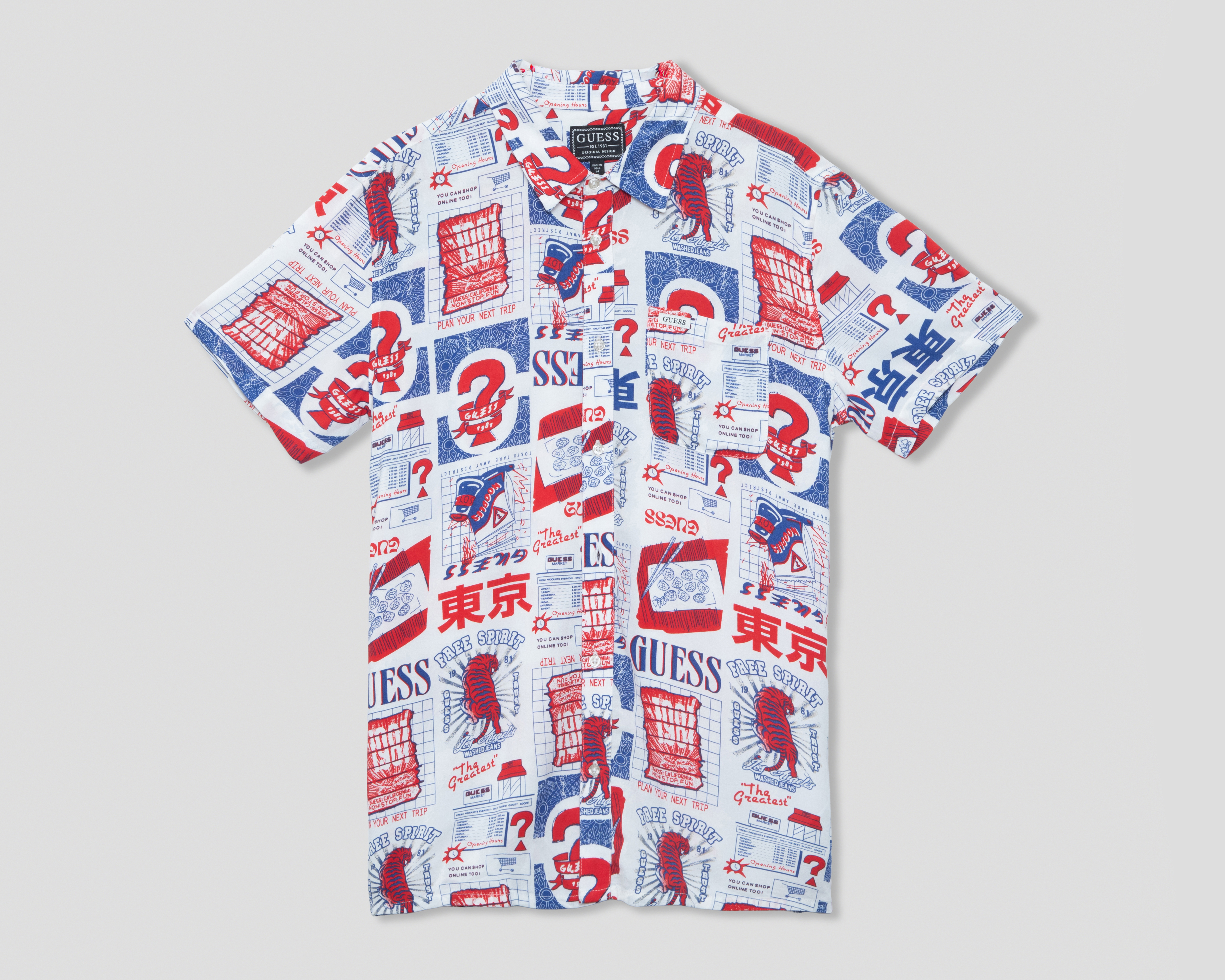 Foto 2 pulgar | Foto 1 | Camisa de Cuello Americano Multicolor Guess Juvenil