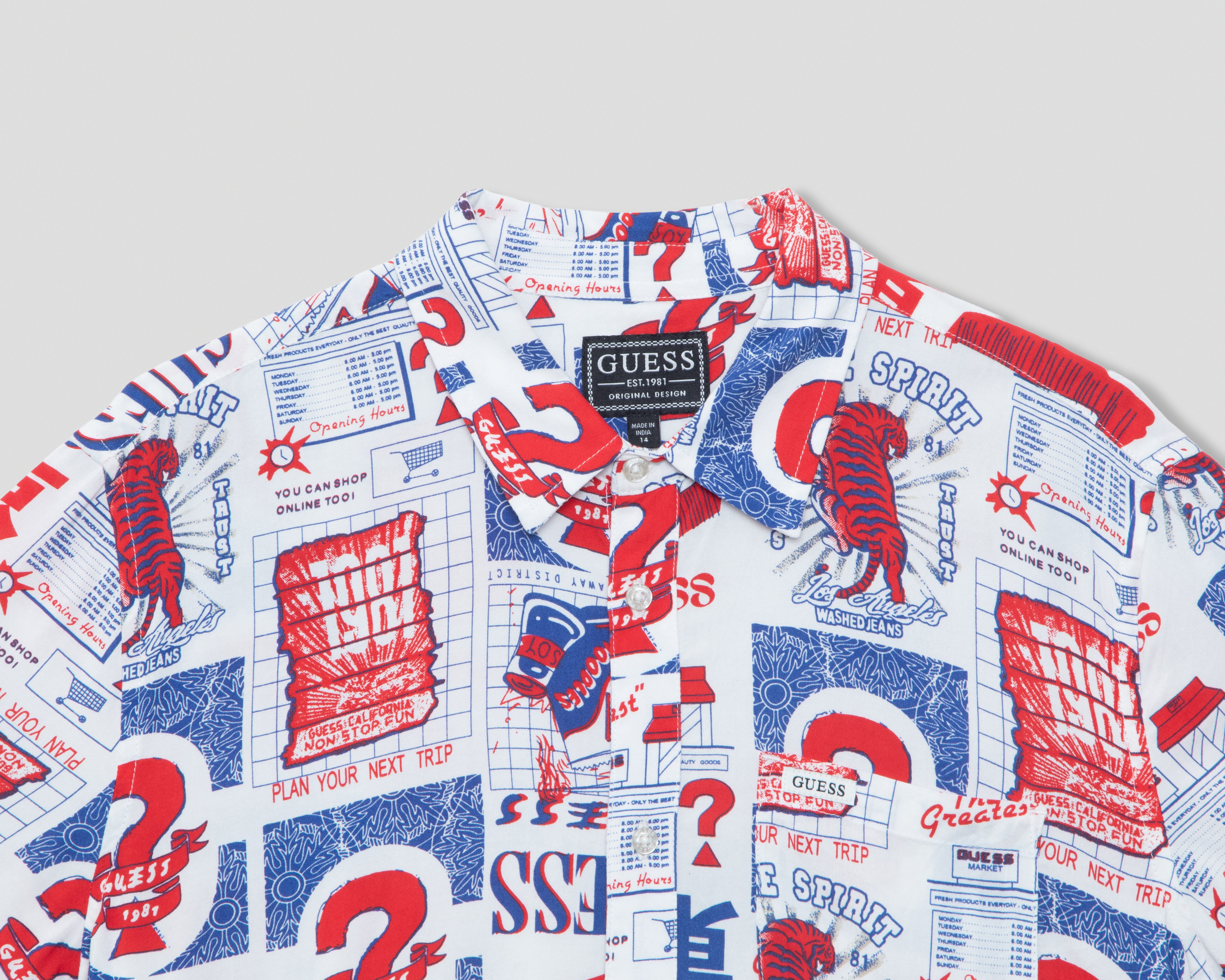 Foto 4 pulgar | Foto 3 | Camisa de Cuello Americano Multicolor Guess Juvenil