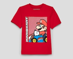 Playera de Cuello Redondo Roja Super Mario para Niño
