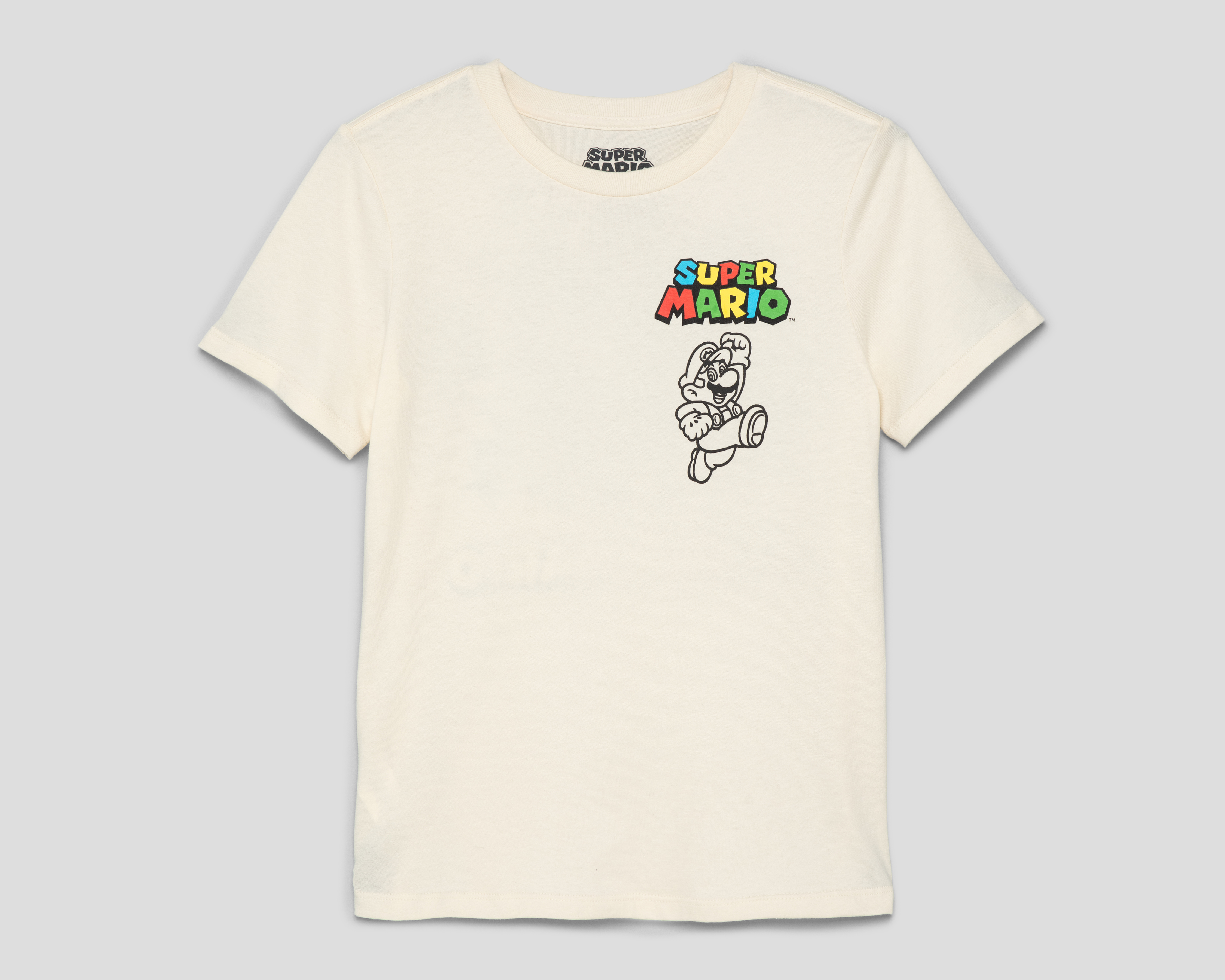 Playera de Cuello Redondo Beige Super Mario Juvenil