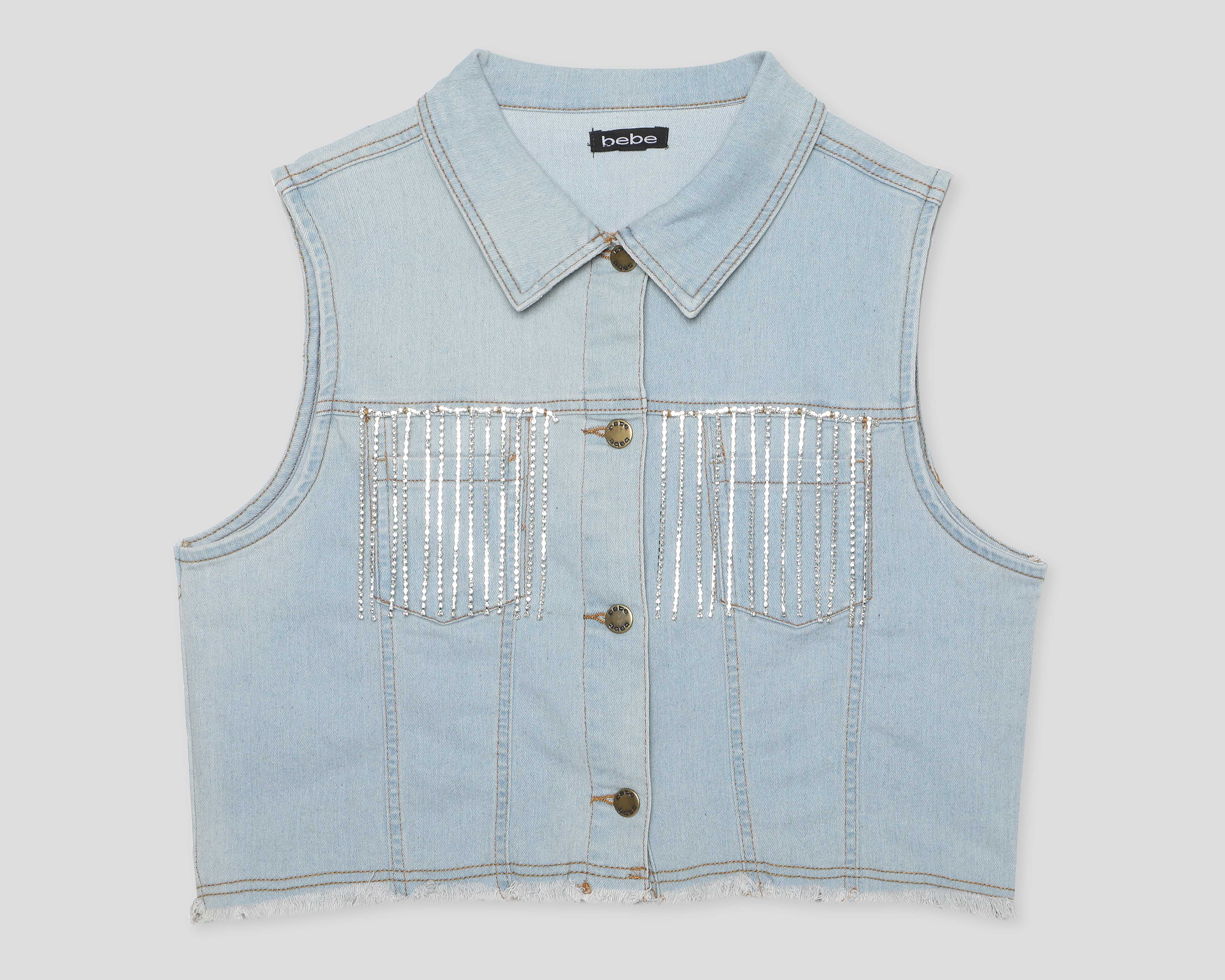 Chaleco de Mezclilla con Bolsas Bebe para Mujer