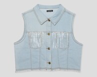 Chaleco de Mezclilla con Bolsas Bebe para Mujer