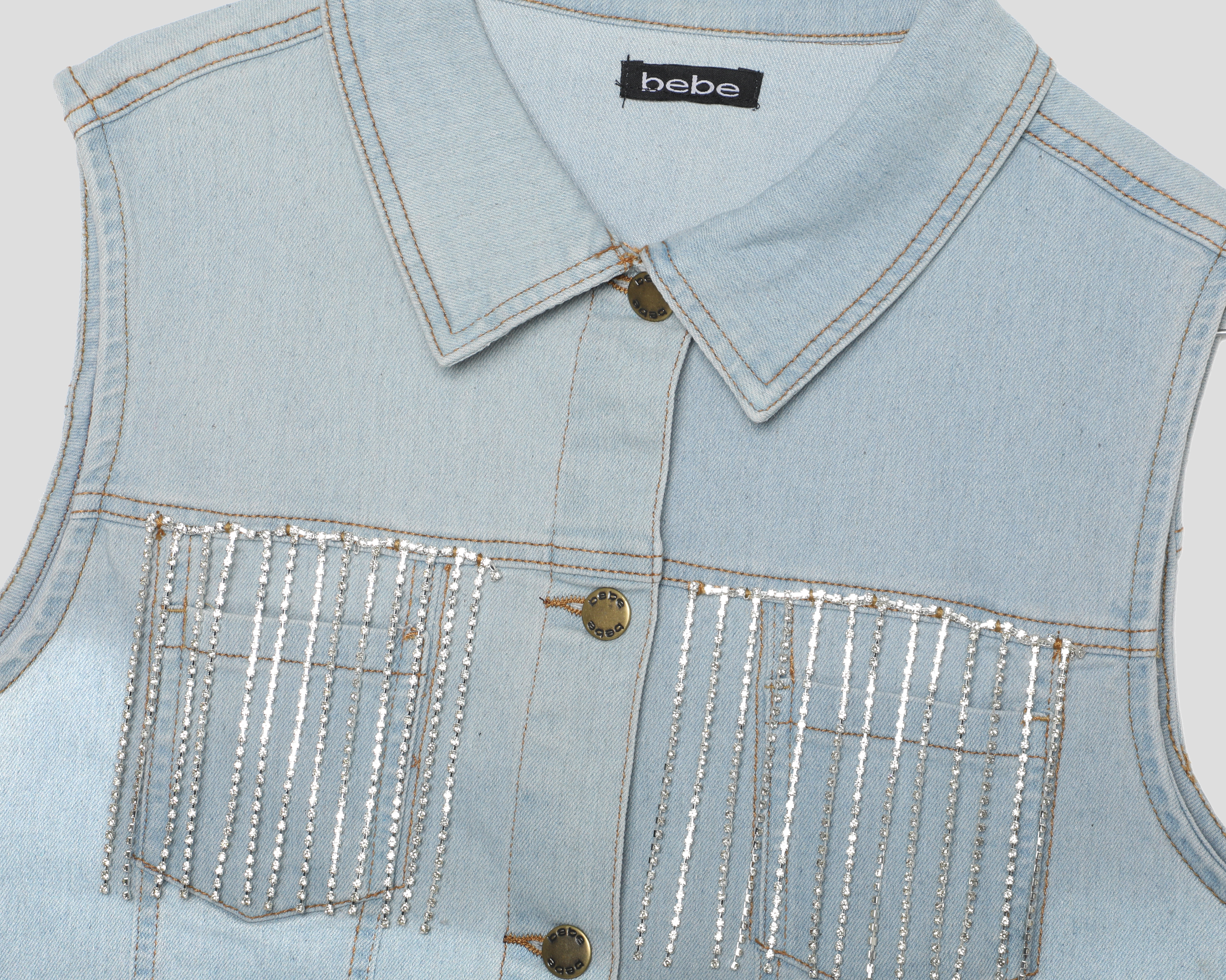 Foto 4 pulgar | Foto 3 | Chaleco de Mezclilla con Bolsas Bebe para Mujer