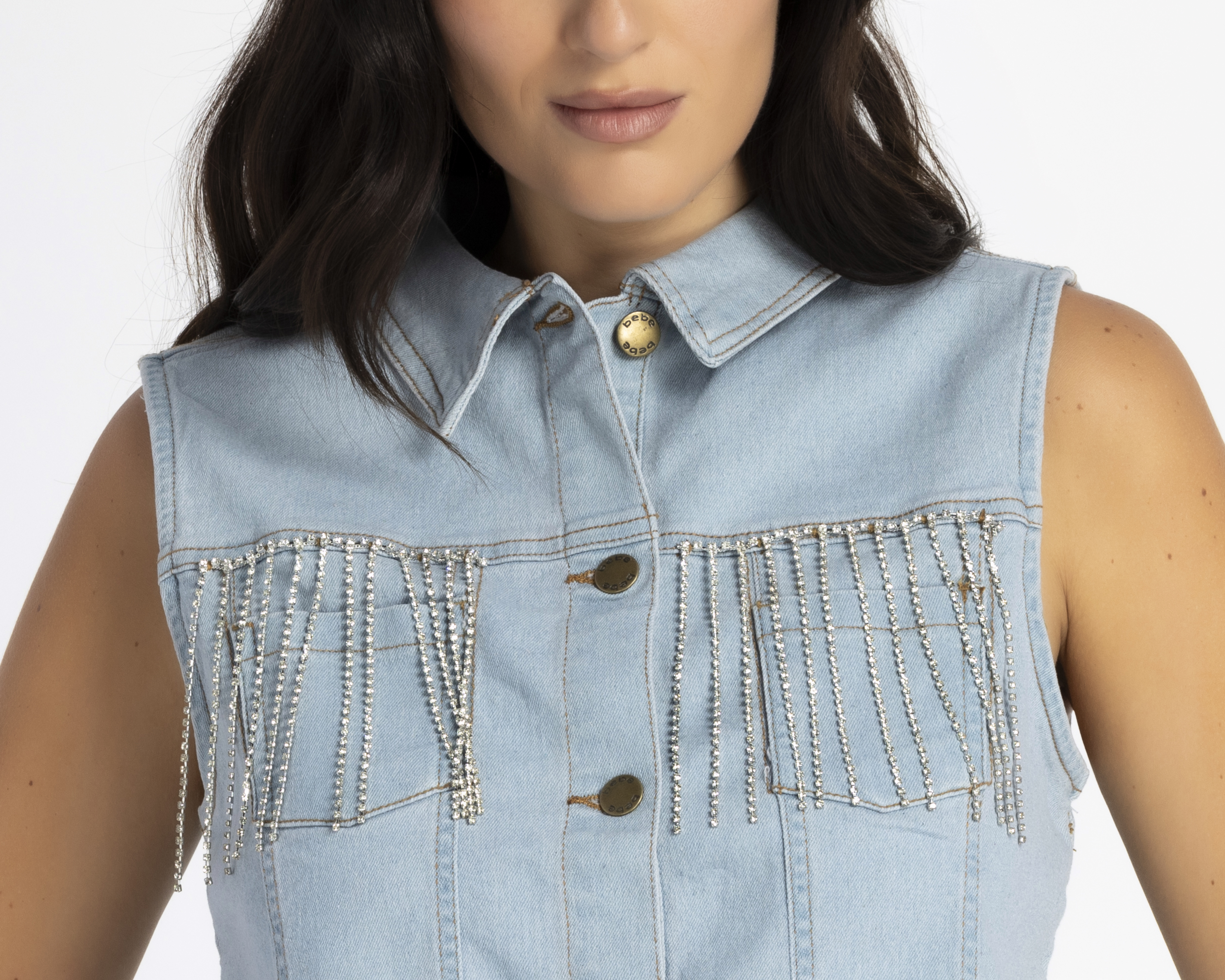 Foto 4 | Foto 4 | Chaleco de Mezclilla con Bolsas Bebe para Mujer