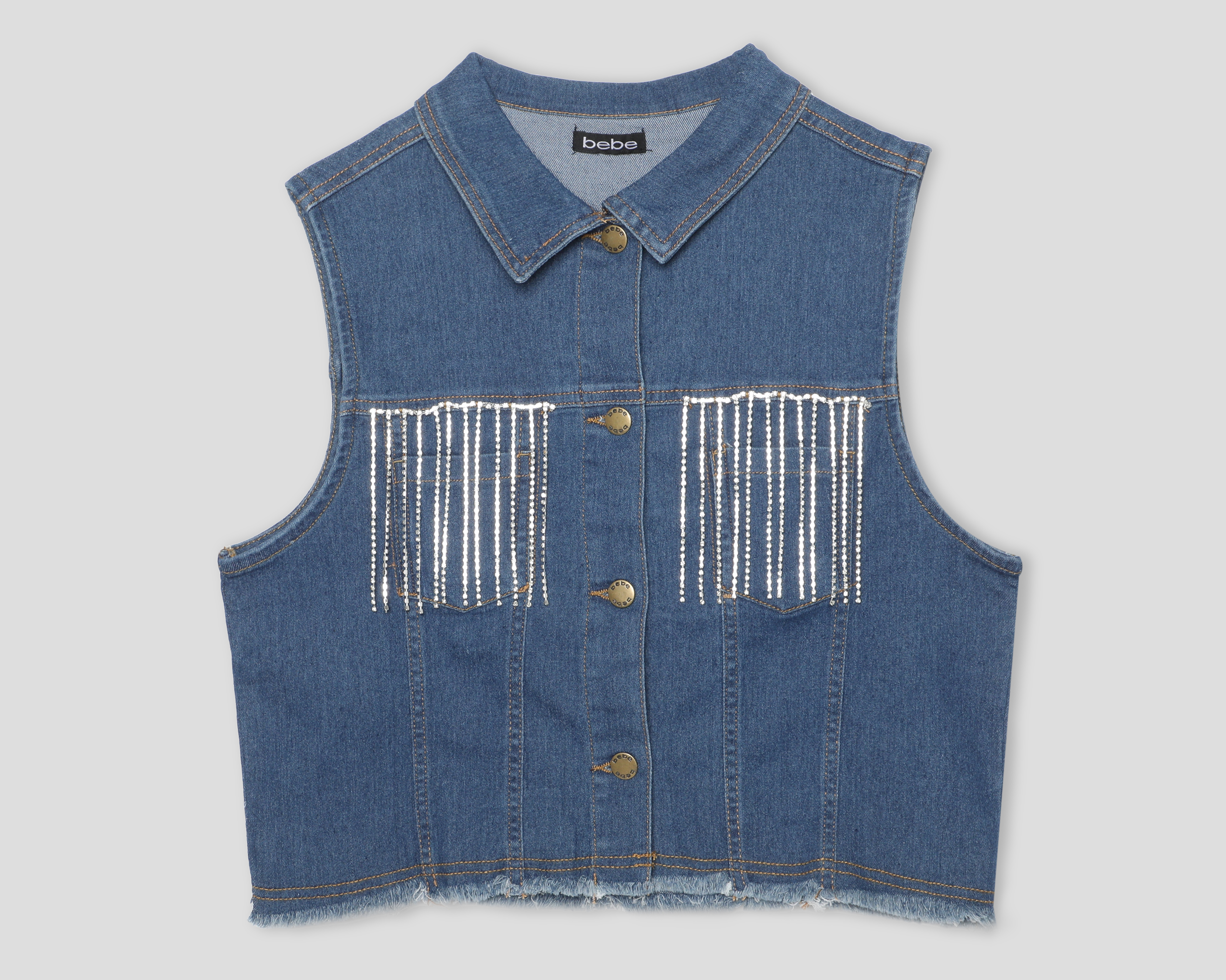 Chaleco de Mezclilla con Pedrería Bebe para Mujer