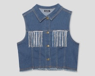 Chaleco de Mezclilla con Pedrería Bebe para Mujer