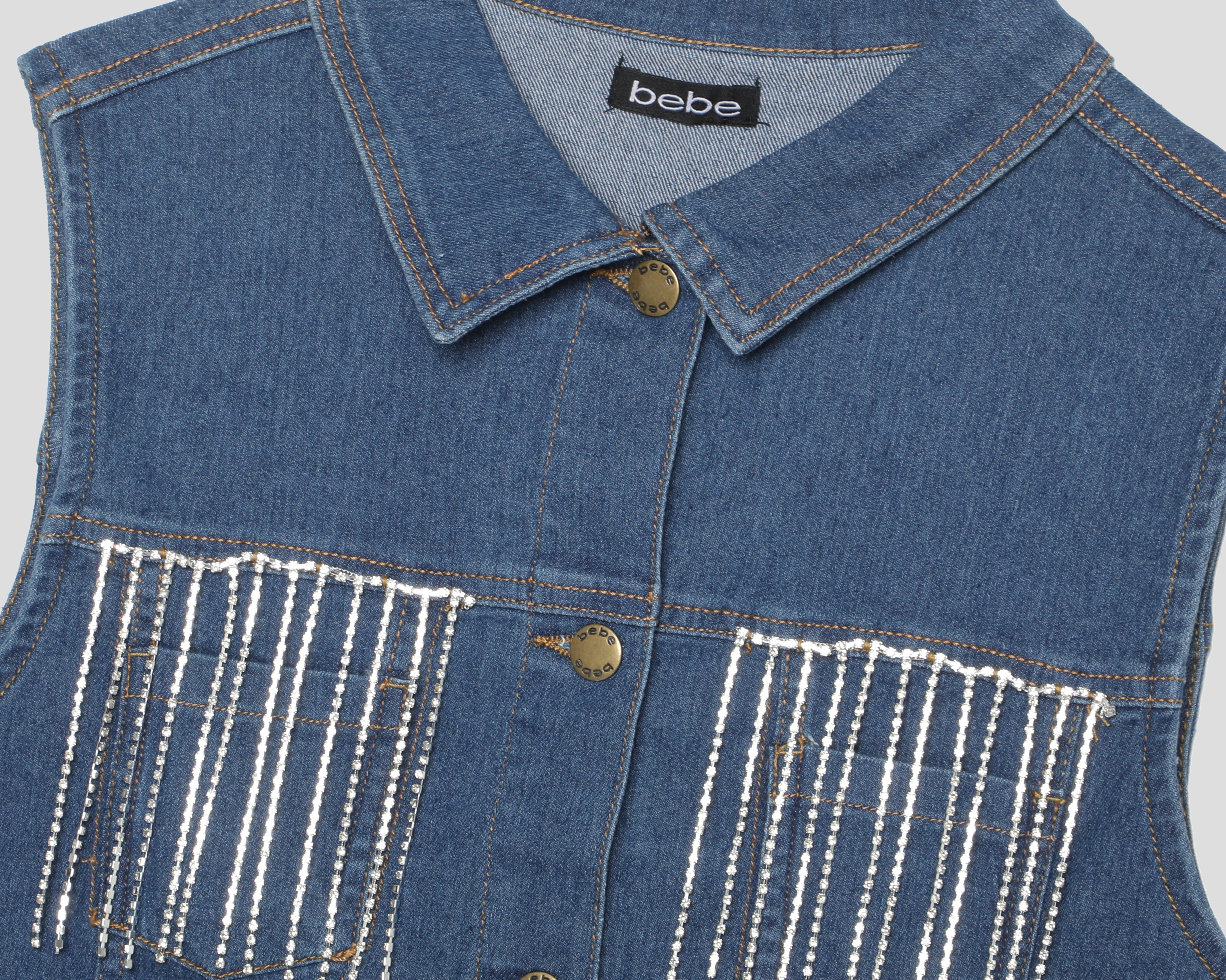 Foto 4 pulgar | Foto 3 | Chaleco de Mezclilla con Pedrería Bebe para Mujer