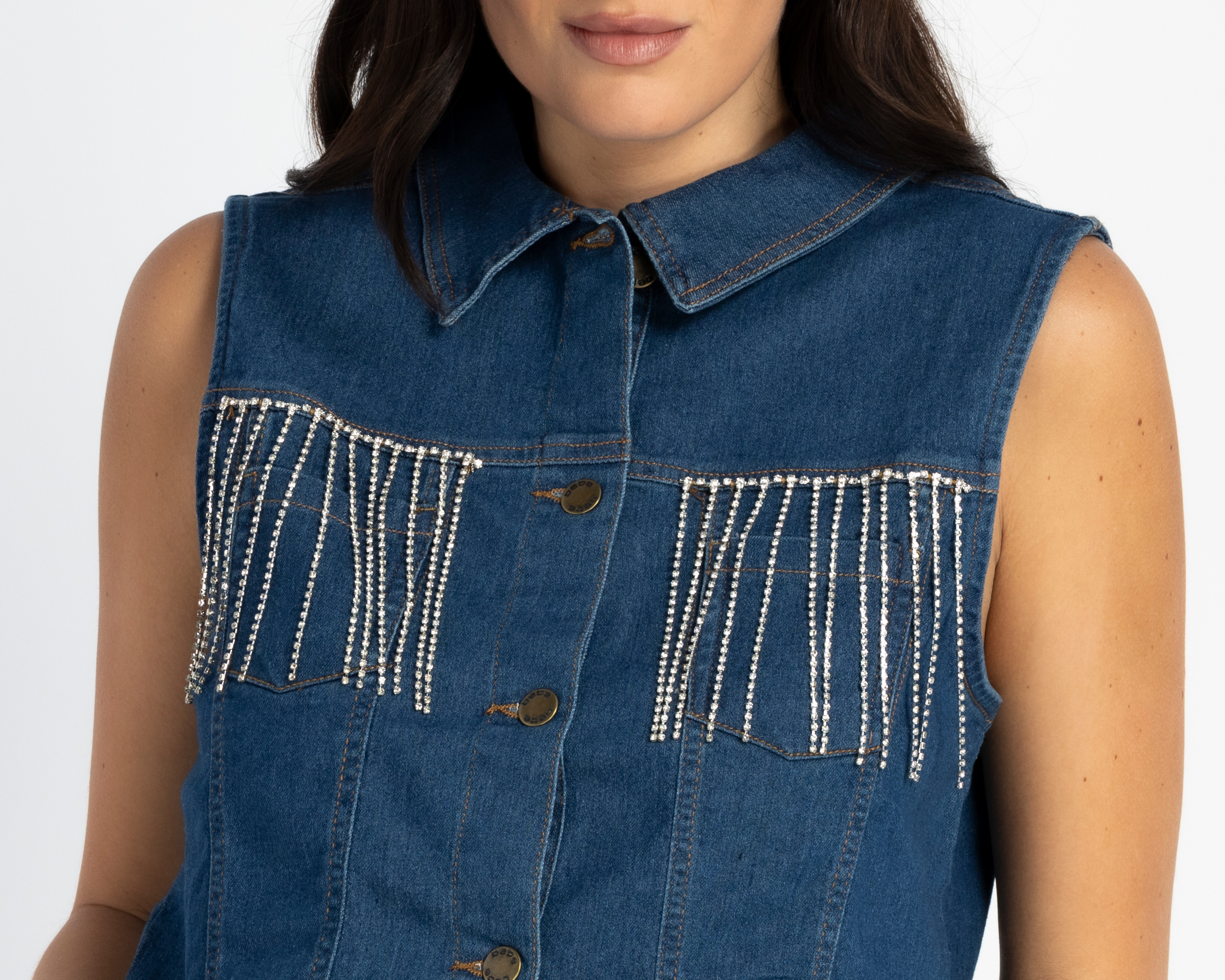 Foto 4 | Foto 4 | Chaleco de Mezclilla con Pedrería Bebe para Mujer