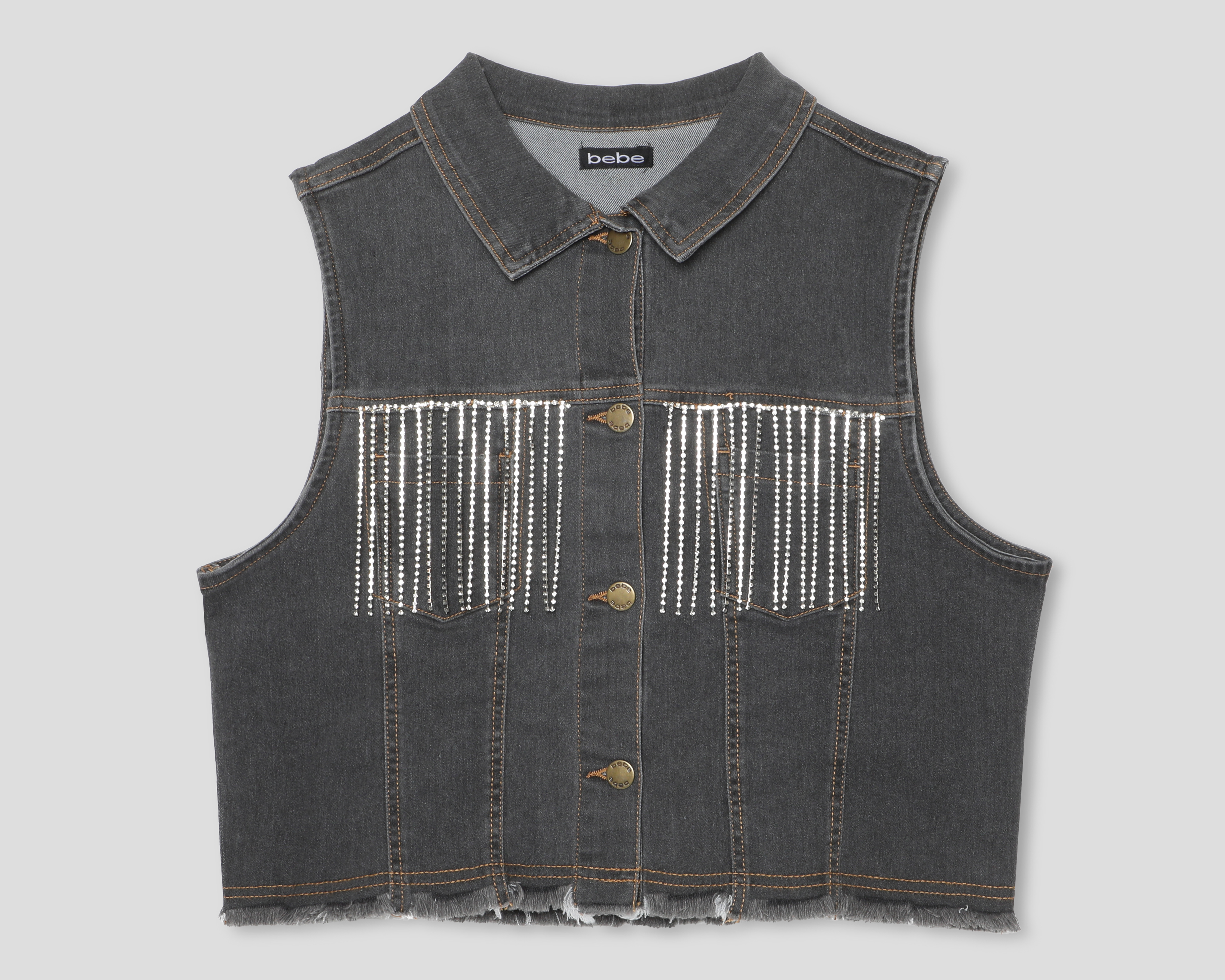 Foto 2 pulgar | Foto 1 | Chaleco de Mezclilla con Pedrería Bebe para Mujer