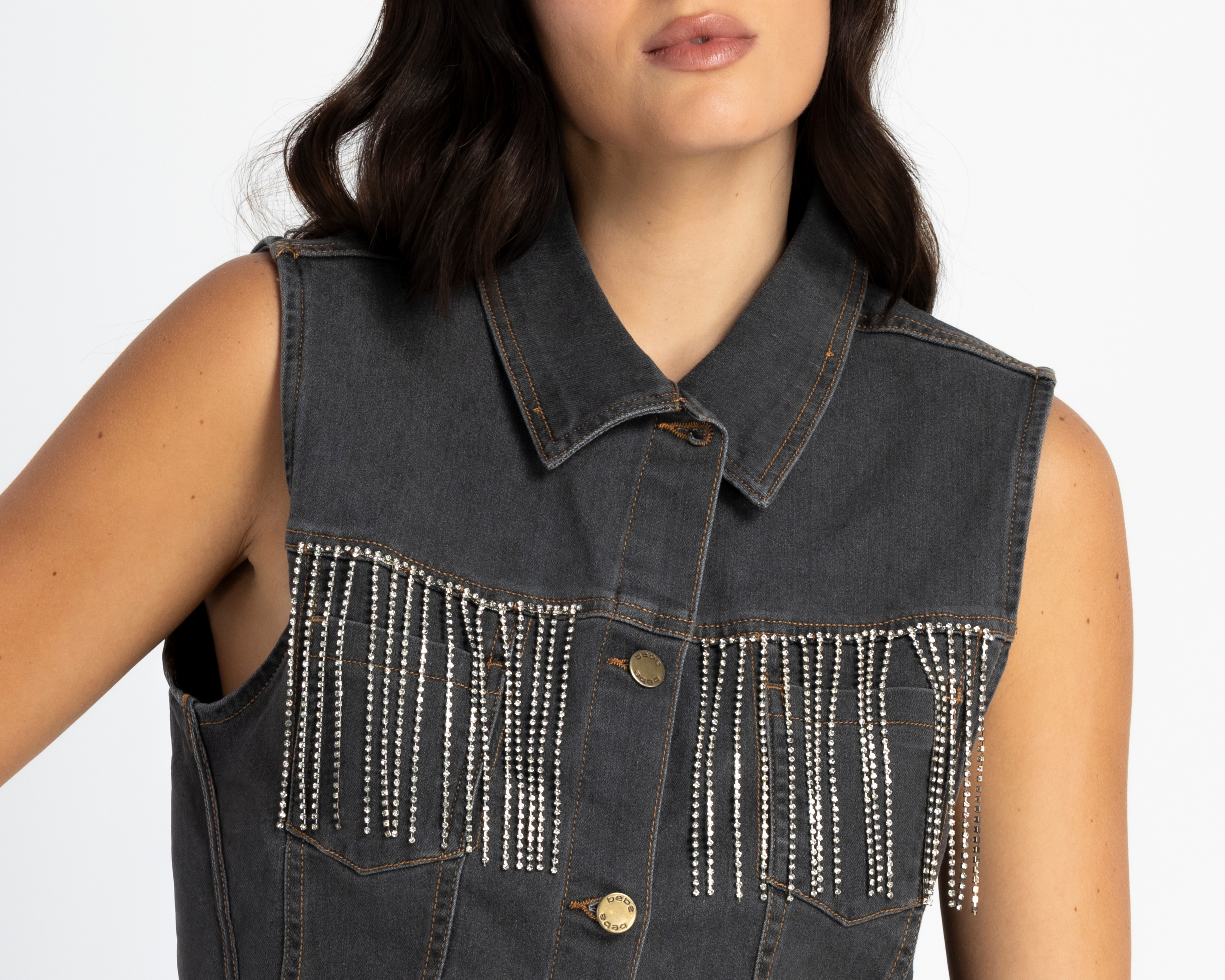 Foto 4 | Foto 4 | Chaleco de Mezclilla con Pedrería Bebe para Mujer