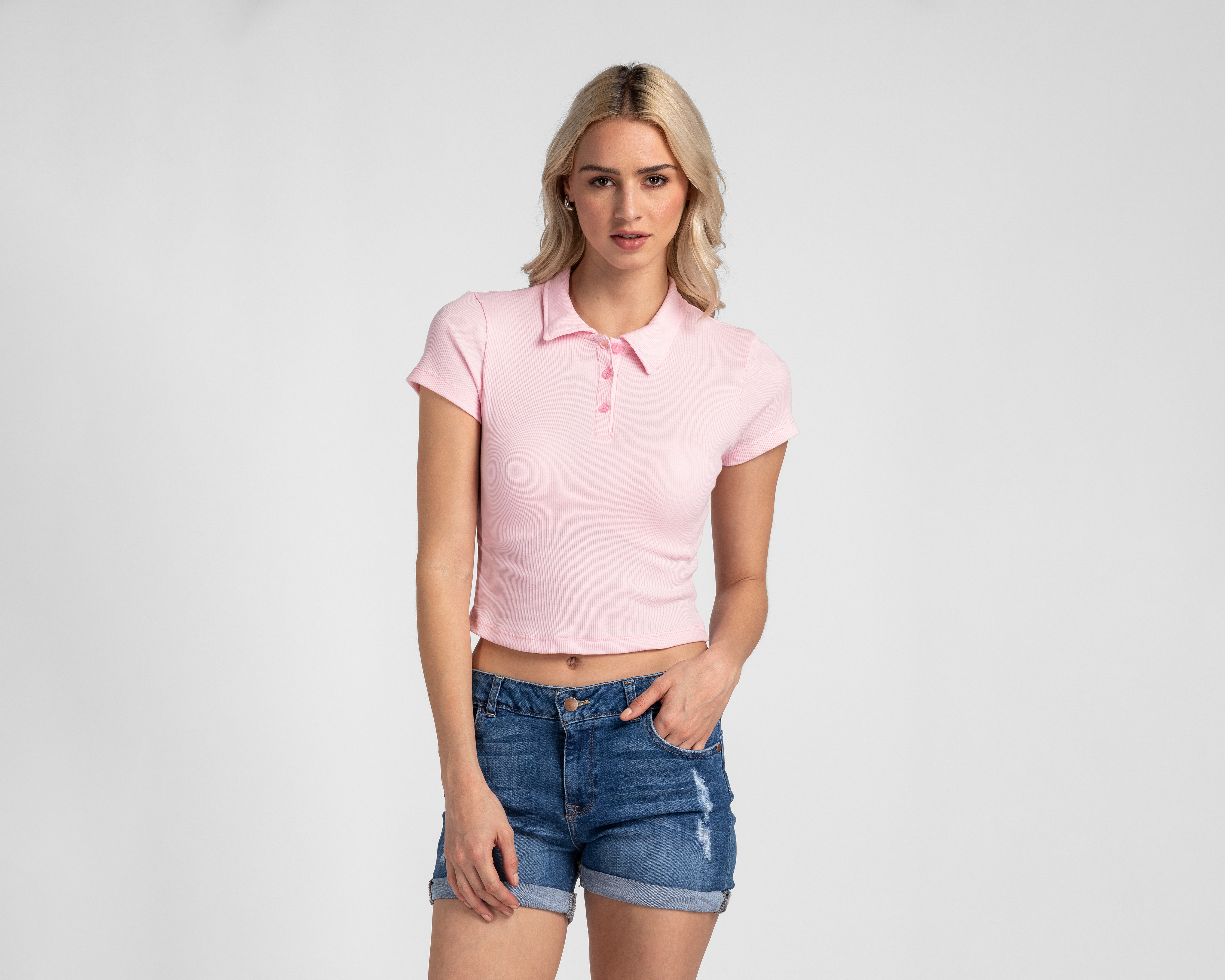 Foto 2 pulgar | Foto 1 | Playera Polo Refill para Mujer