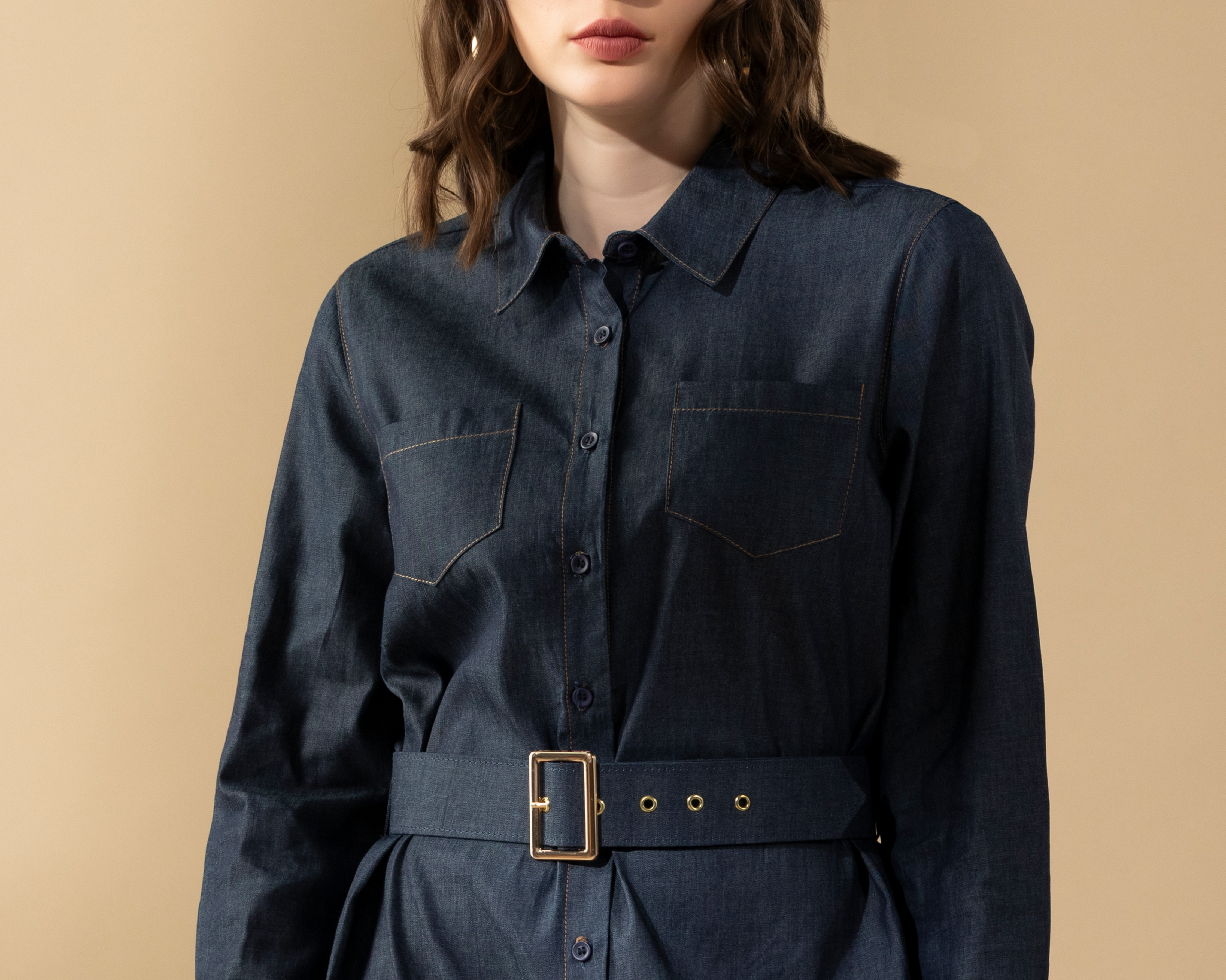 Foto 4 | Foto 4 | Vestido Midi Camisero Mezclilla con Cinturon Sahara By Antonio Gutiérrez para Mujer