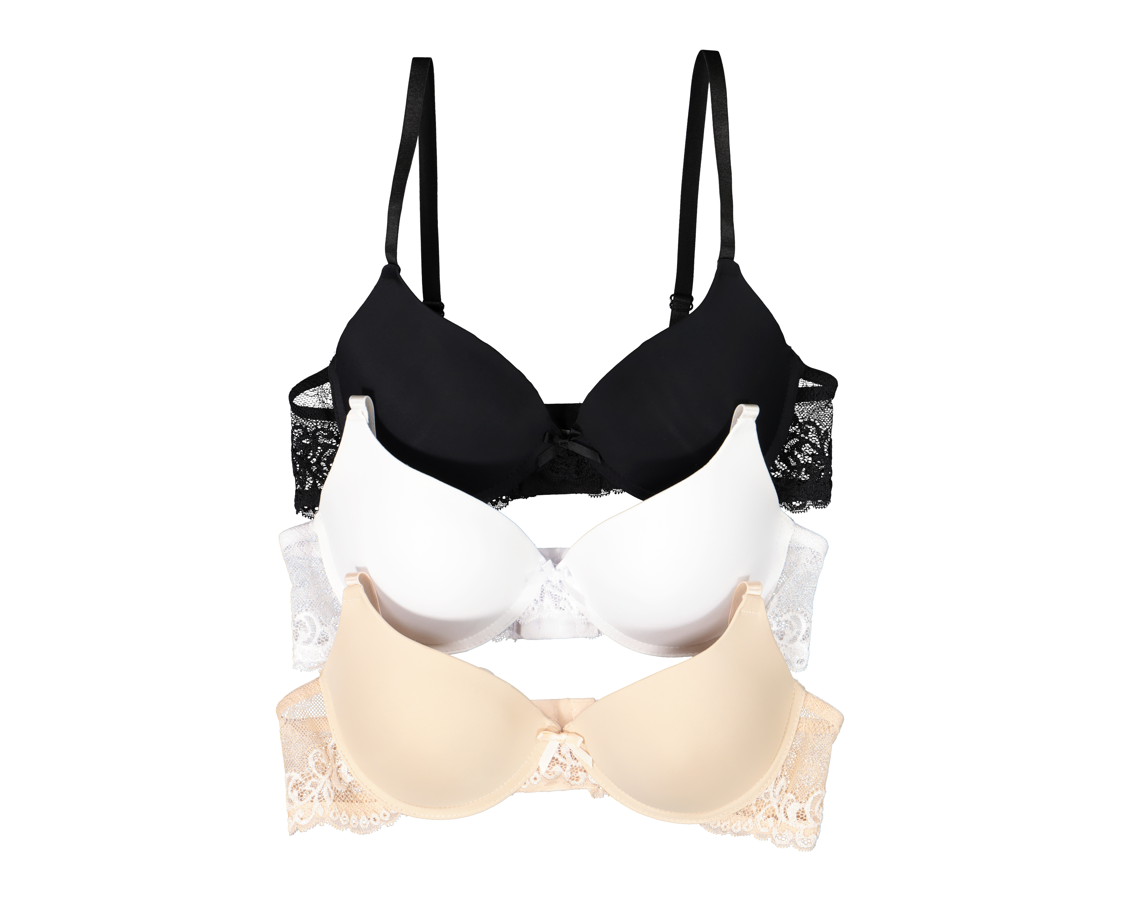Brasier con Encaje Carnival Media Copa para Mujer 3 Pack