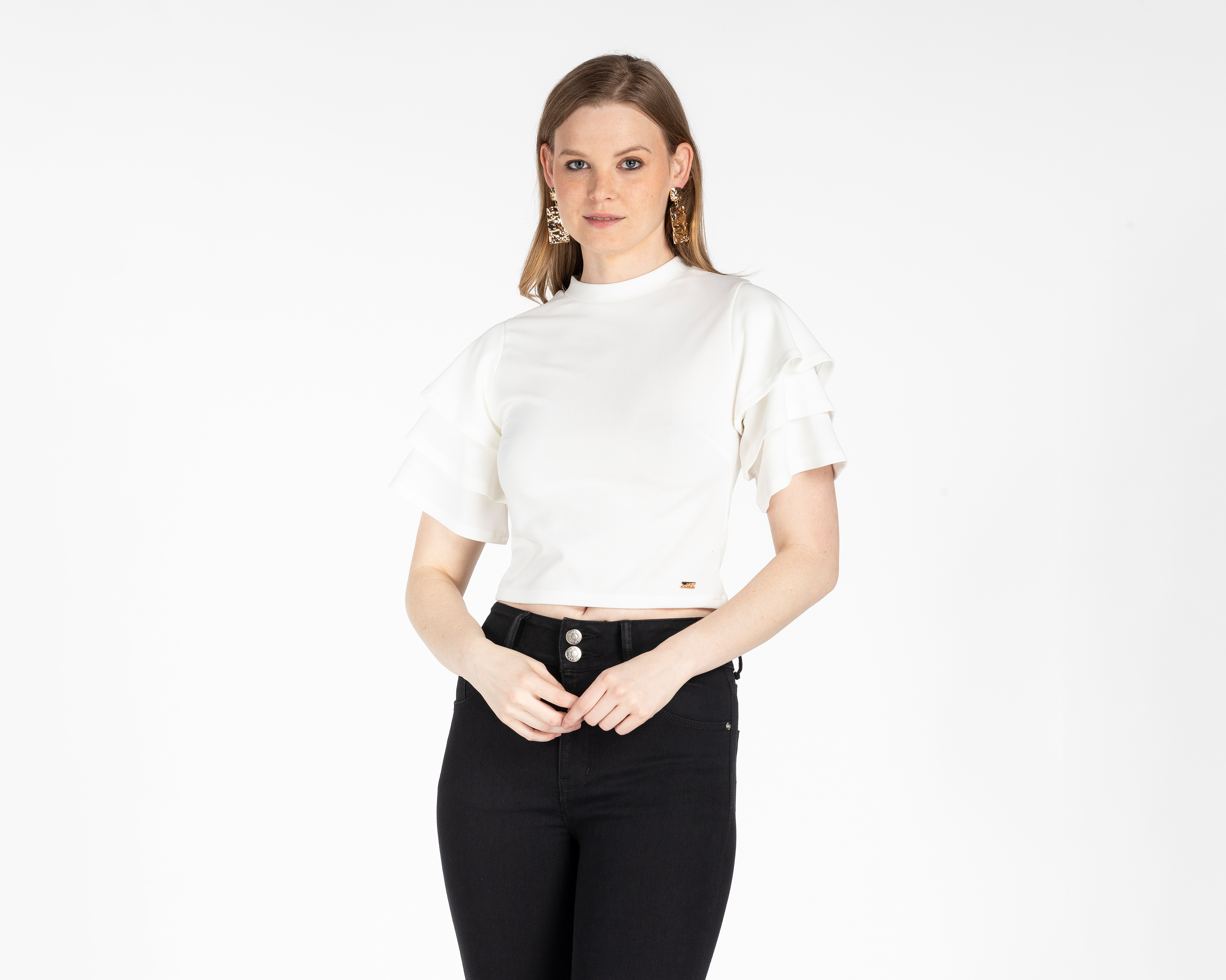 Foto 2 pulgar | Foto 1 | Blusa Jennifer Lopez Manga Corta para Mujer