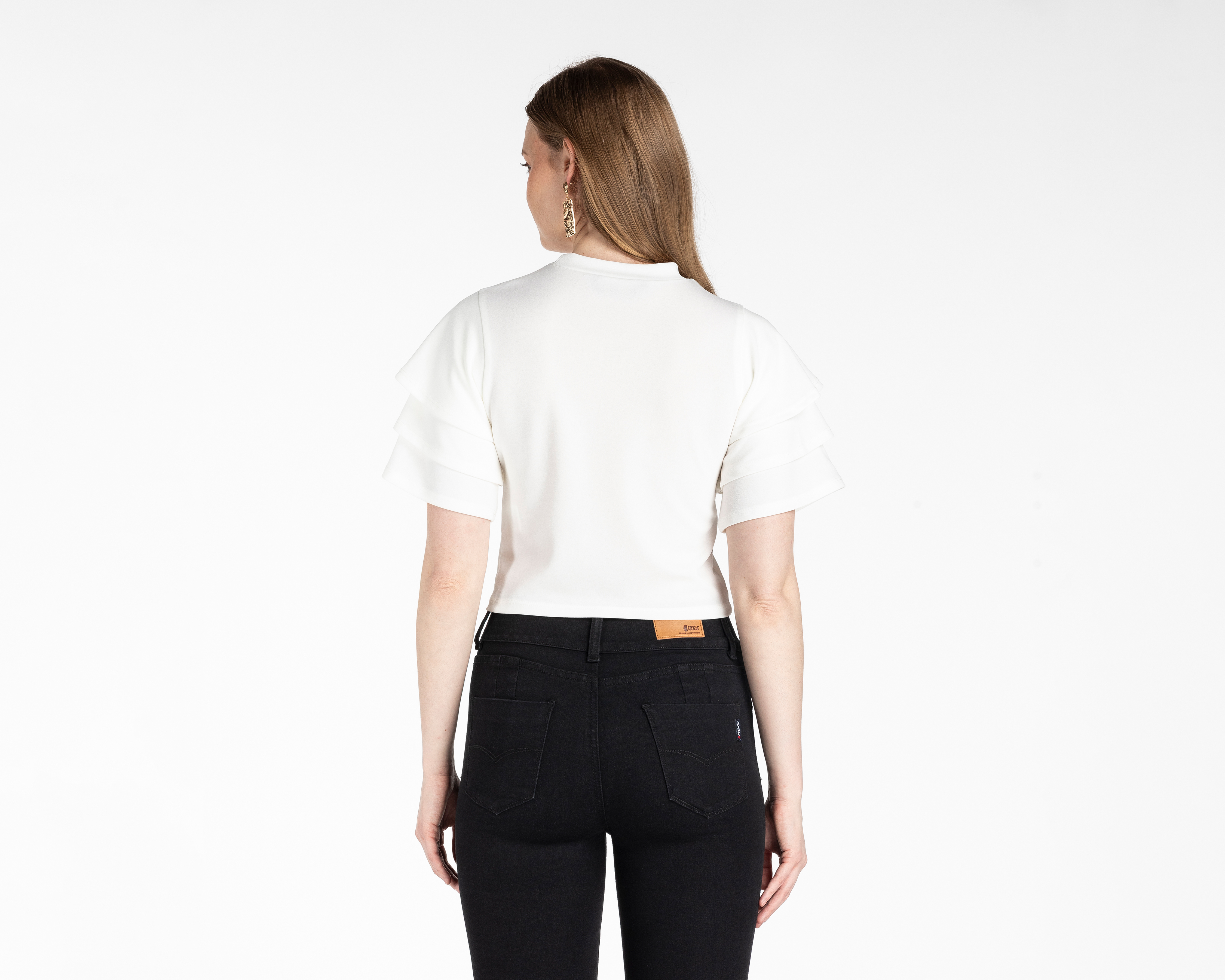 Foto 4 pulgar | Foto 3 | Blusa Jennifer Lopez Manga Corta para Mujer