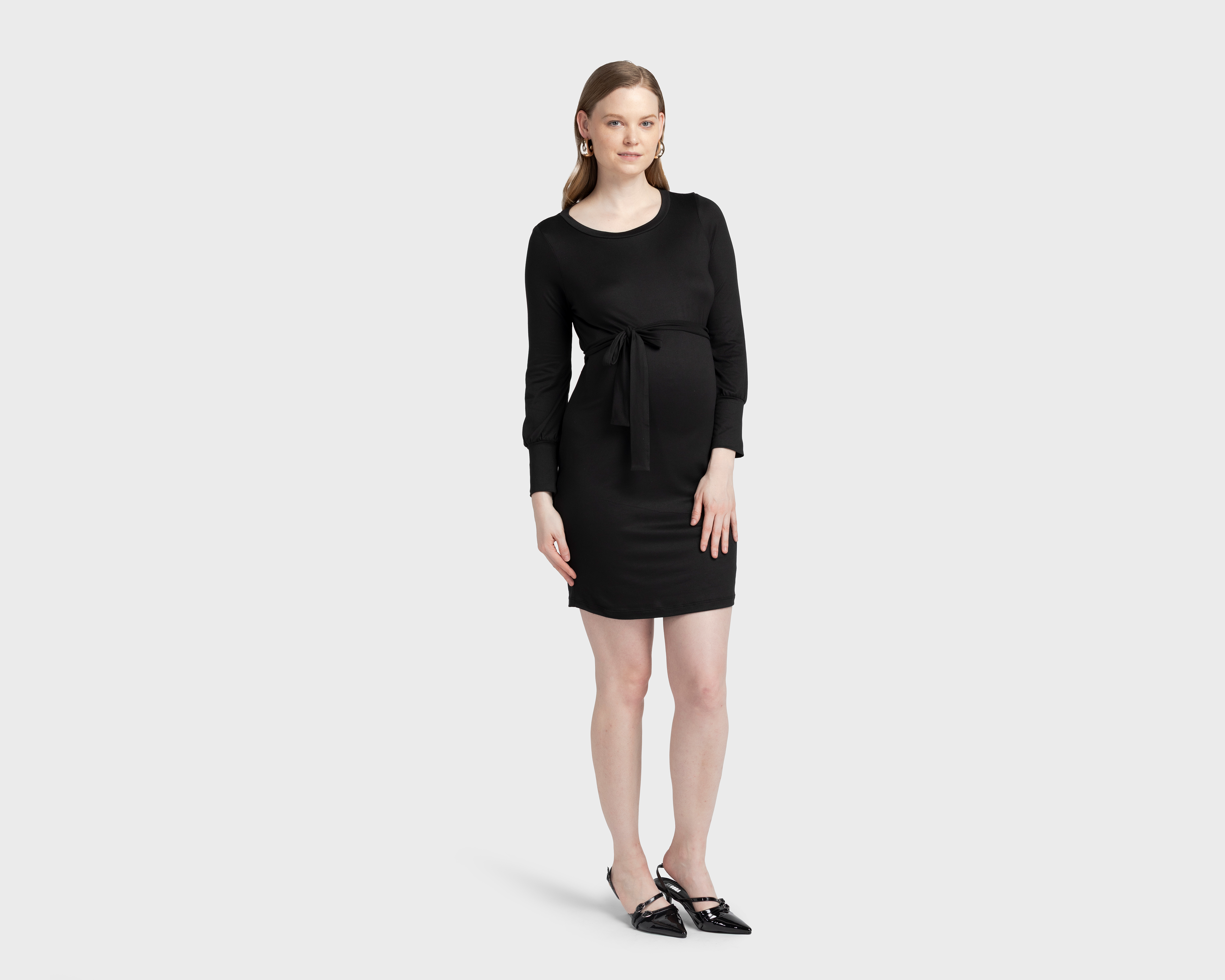 Vestido de Maternidad Manga Larga Mamá Bella