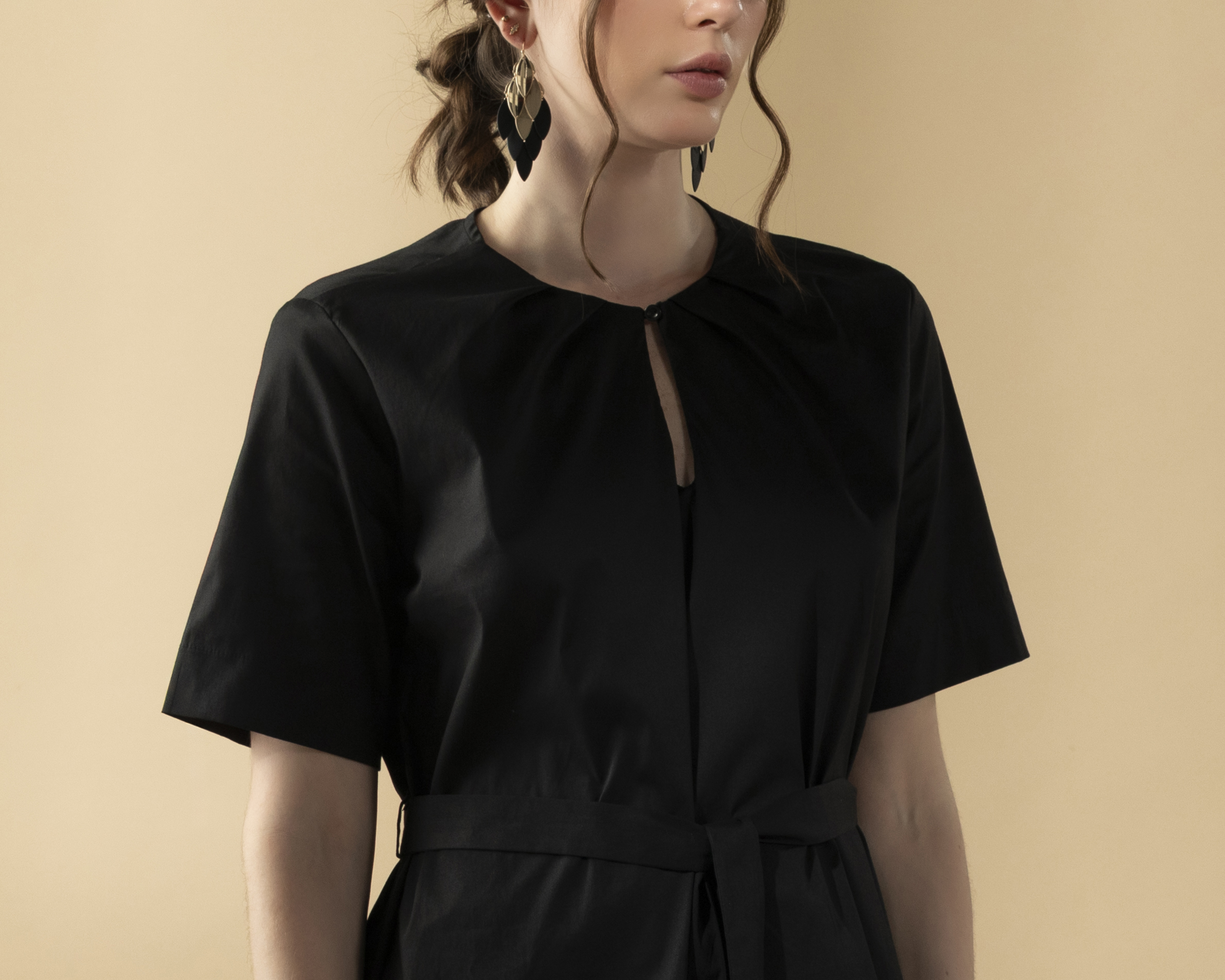 Foto 4 | Foto 4 | Vestido Manga Corta con Ojal Delantero y Jareta en Cintura Sahara By Antonio Gutierrez para Mujer