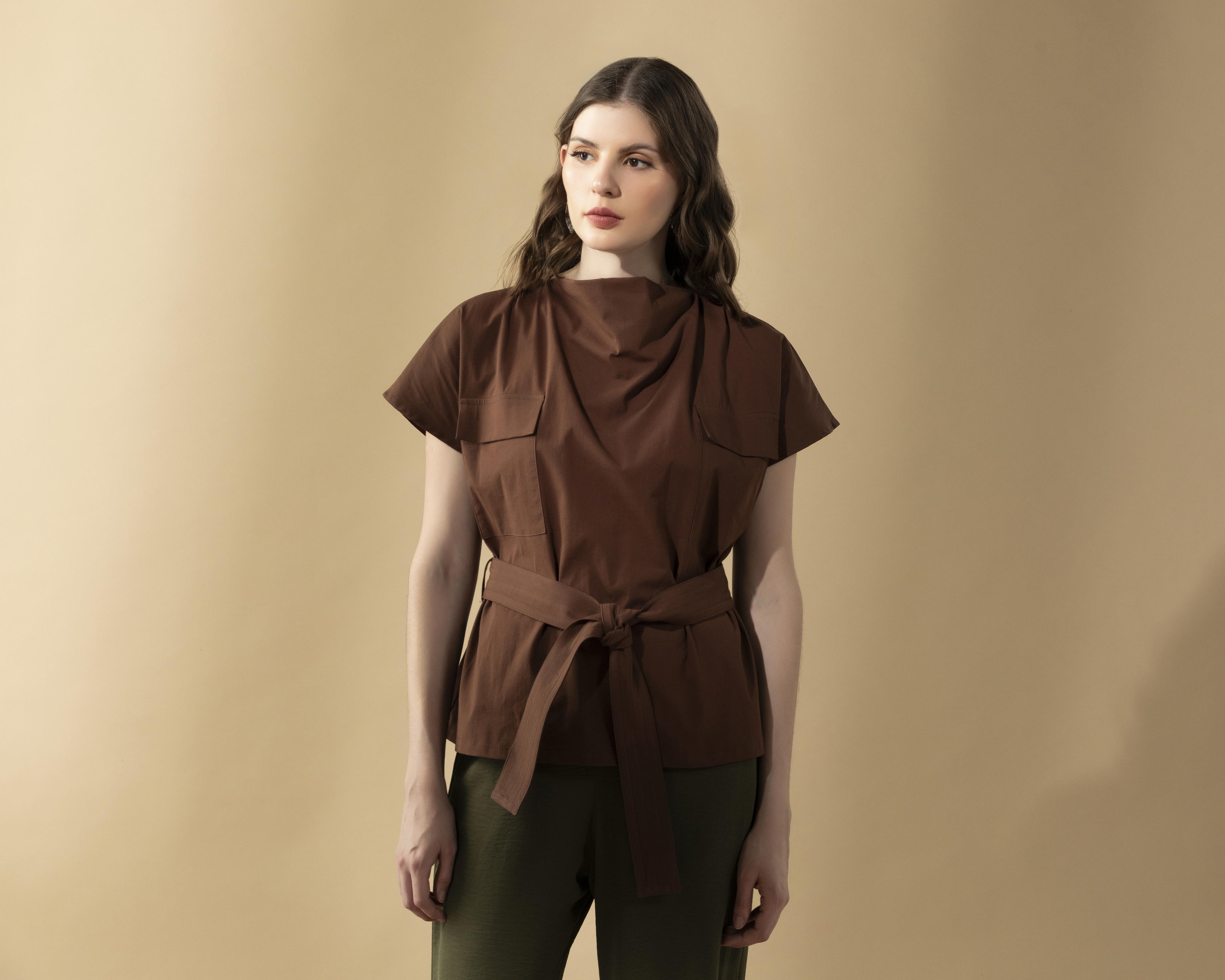 Foto 2 | Foto 2 | Blusa sin Mangas Drapedo Cuello con Jareta en Cintura Sahara By Antonio Gutiérrez para Mujer