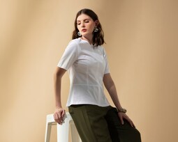 Blusa Manga Corta Peplum Sahara By Antonio Gutierrez para Mujer