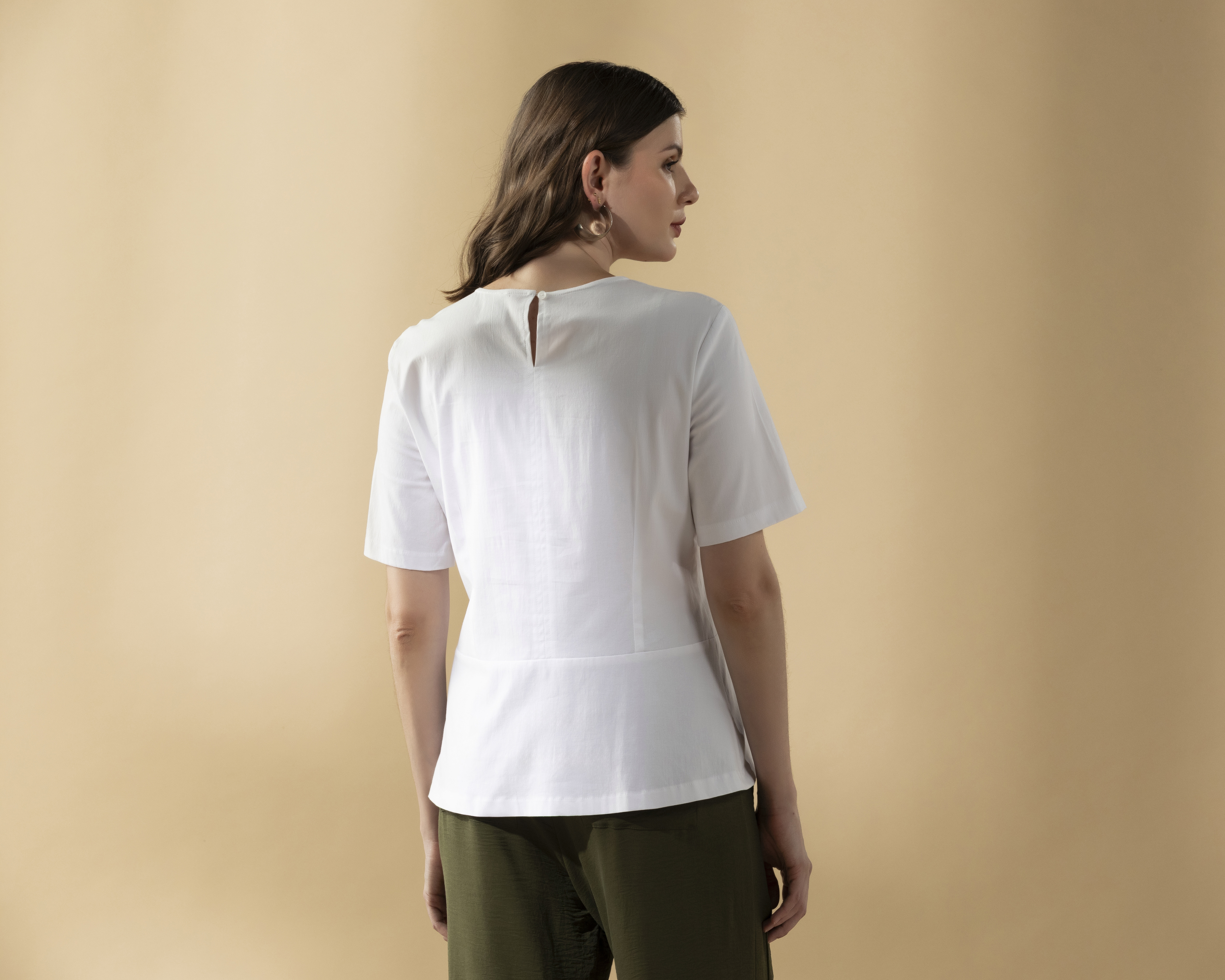 Foto 4 pulgar | Foto 3 | Blusa Manga Corta Peplum Sahara By Antonio Gutierrez para Mujer