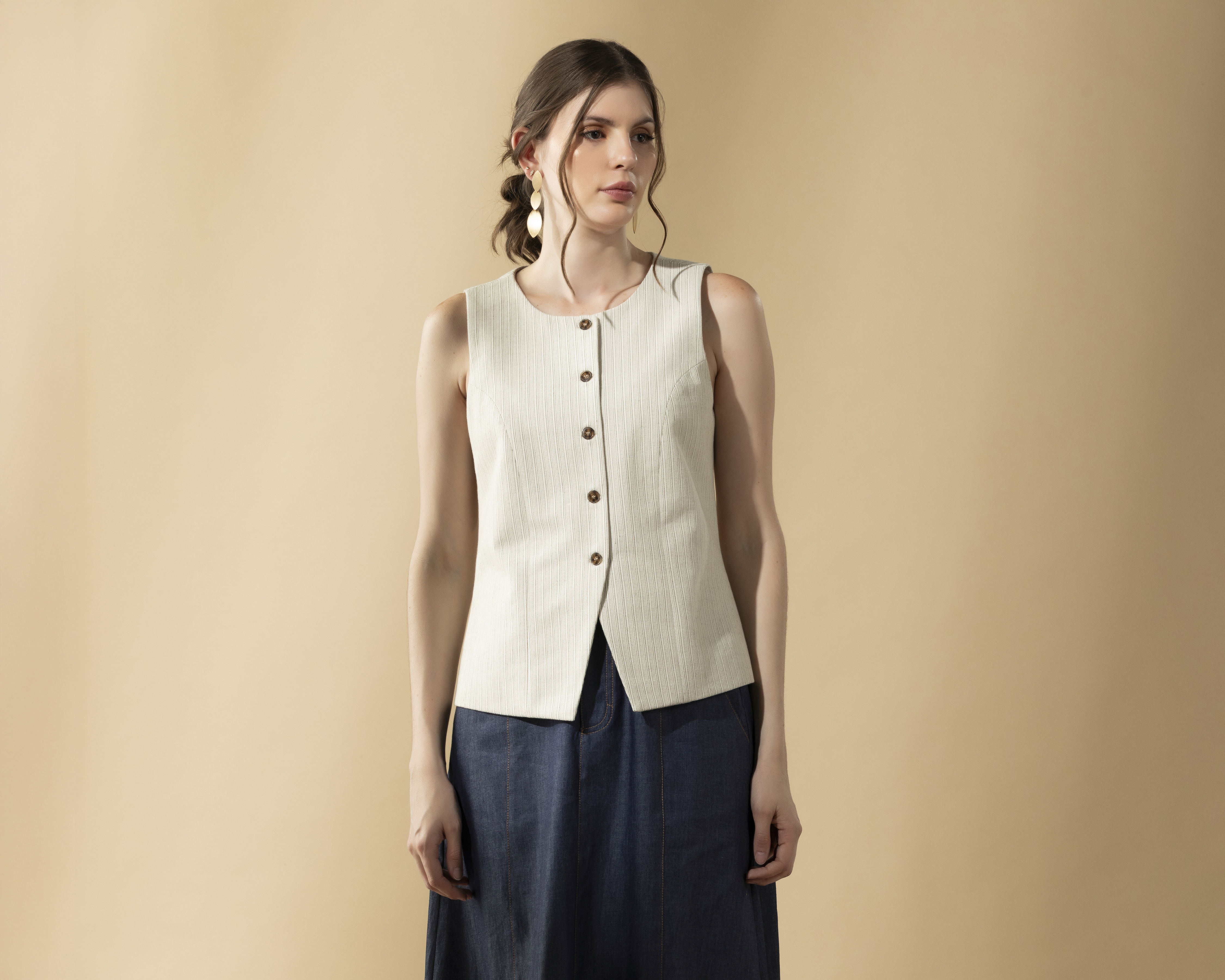 Foto 2 | Foto 2 | Chaleco Cortes Rayas Sahara By Antonio Gutiérrez para Mujer