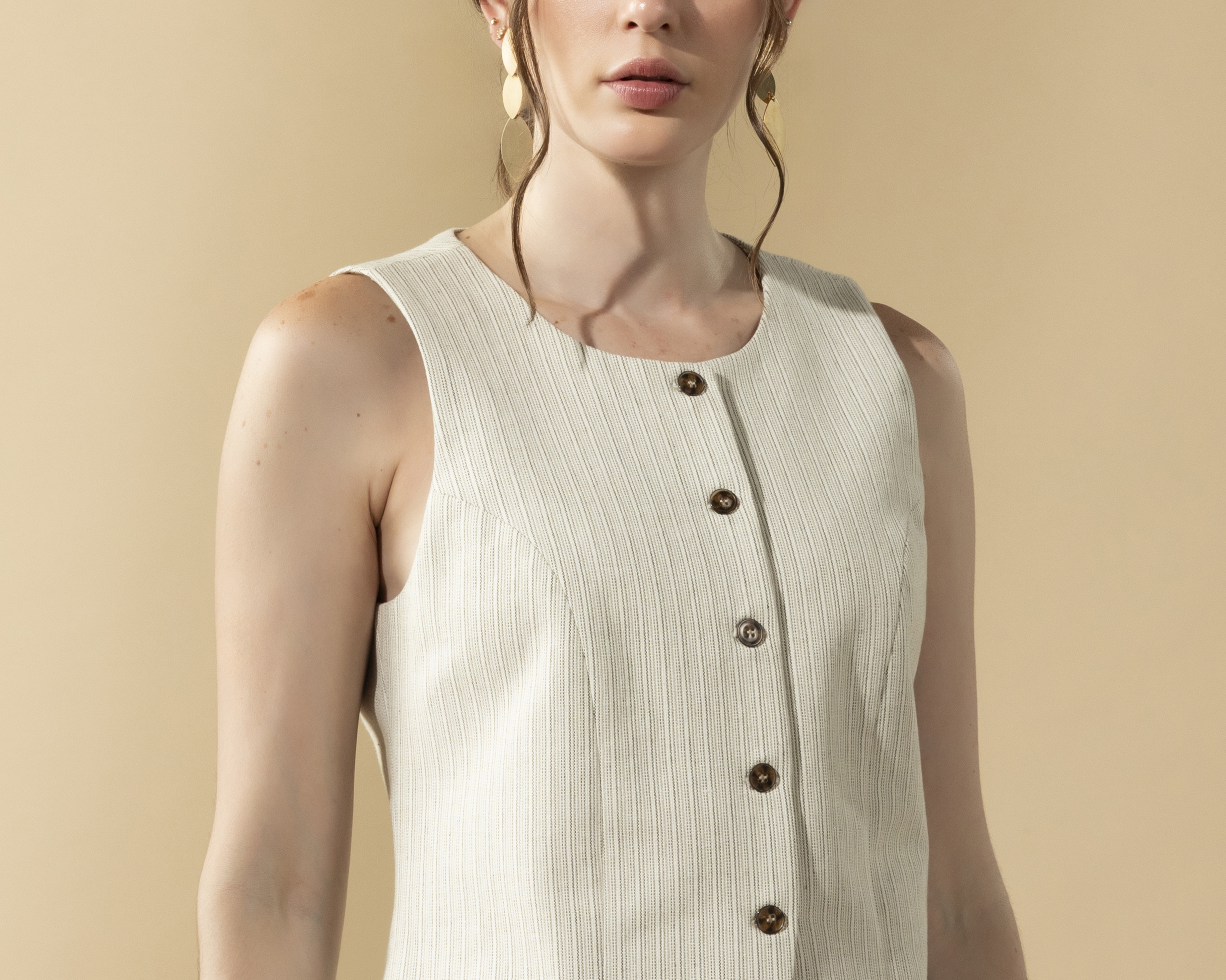 Foto 4 | Foto 4 | Chaleco Cortes Rayas Sahara By Antonio Gutiérrez para Mujer