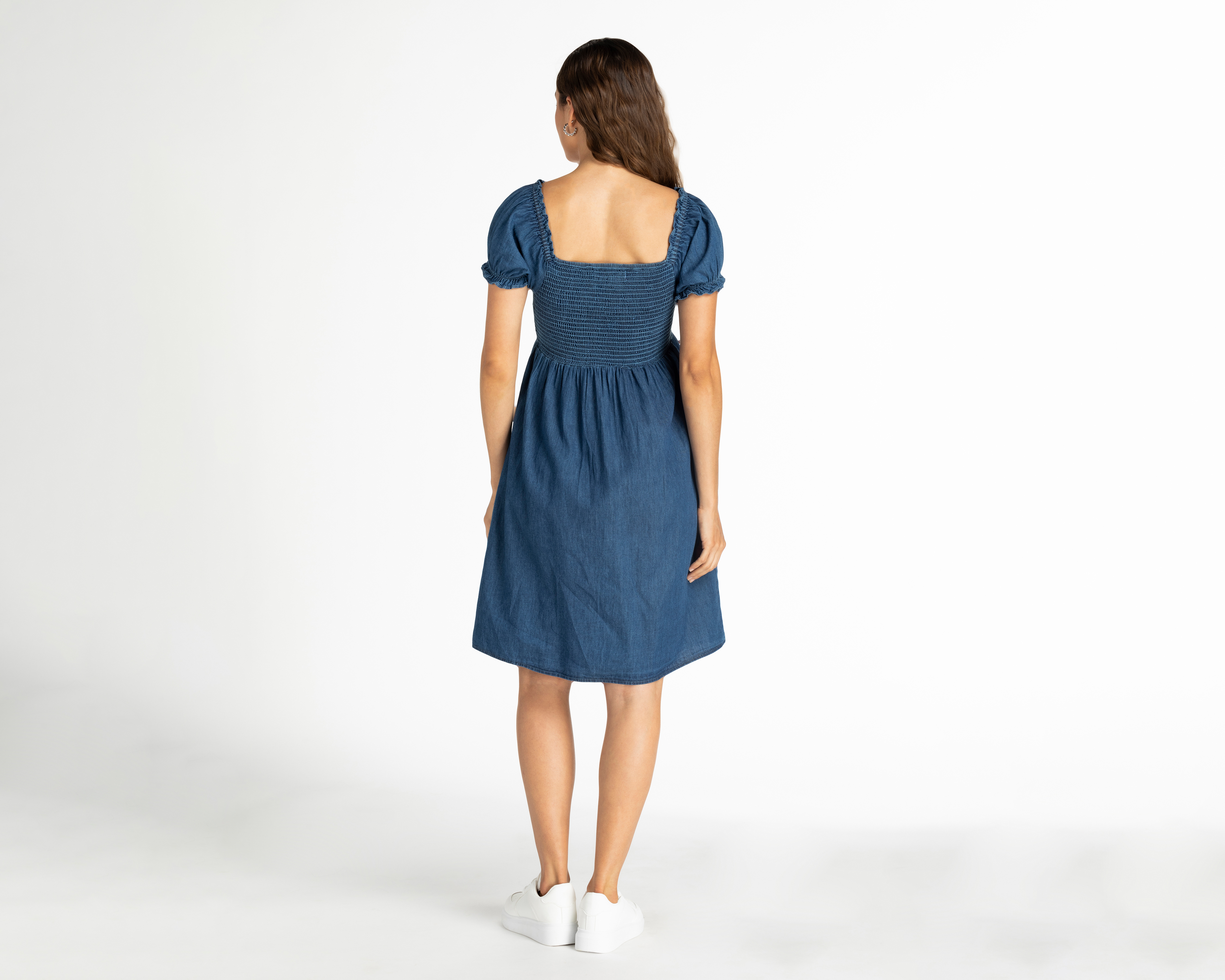 Foto 4 pulgar | Foto 3 | Vestido de Maternidad Mamá Bella Azul Manga Corta