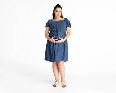 Foto 4 | Foto 4 | Vestido de Maternidad Mamá Bella Azul Manga Corta
