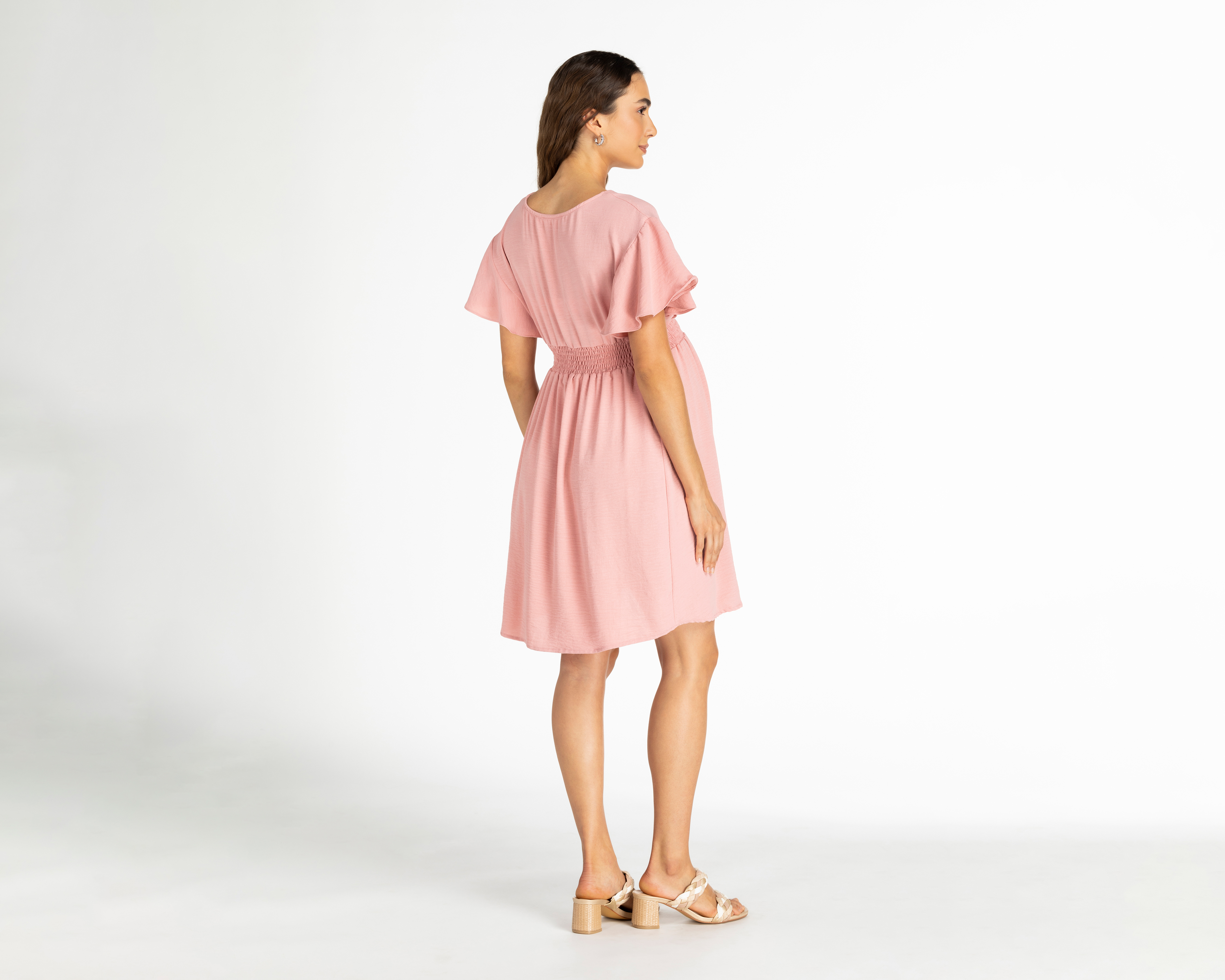 Foto 3 pulgar | Foto 2 | Vestido de Maternidad Mamá Bella Rosa Manga Corta