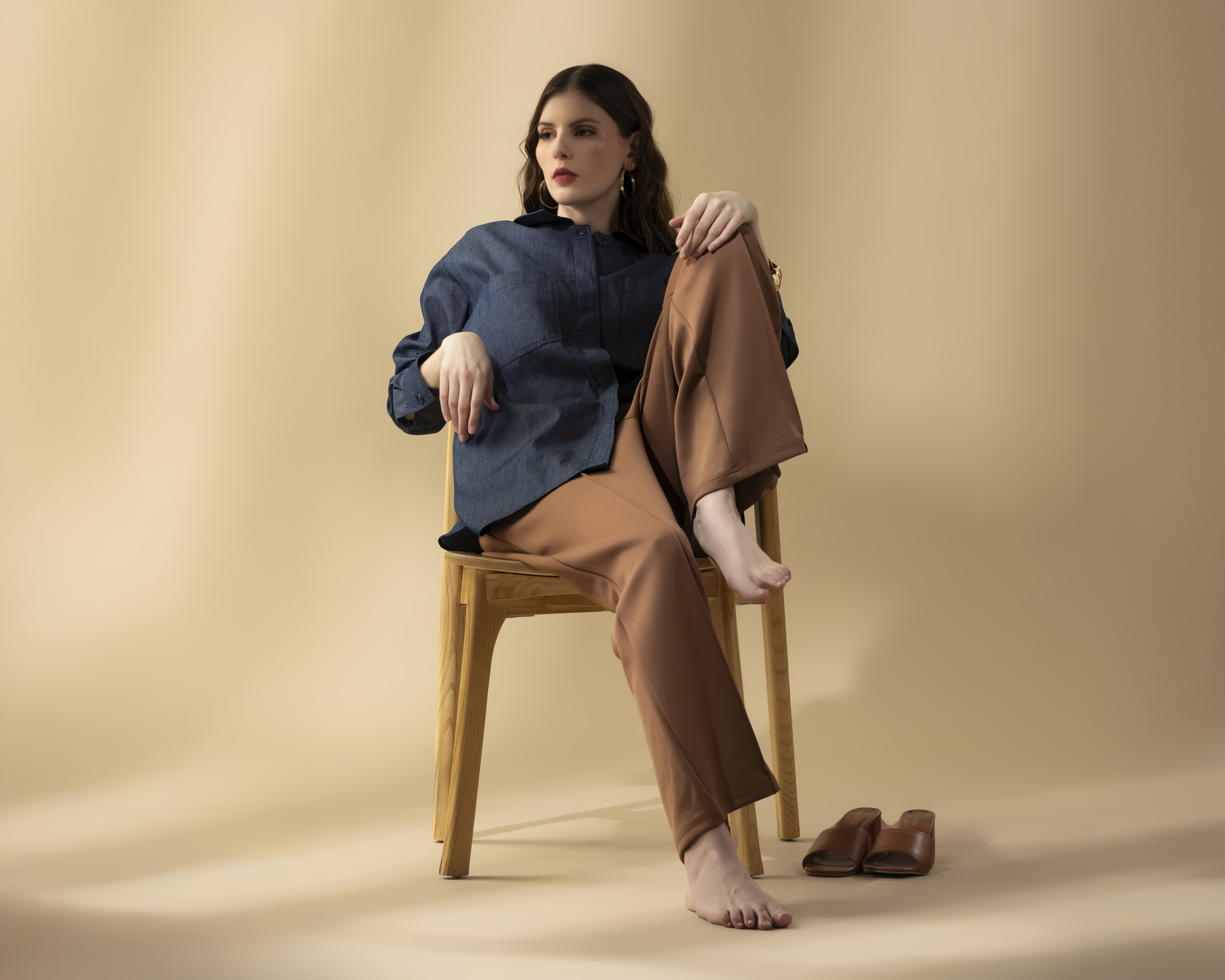 Camisa Oversize Denim con Botones Ocultos Sahara By Antonio Gutiérrez para Mujer