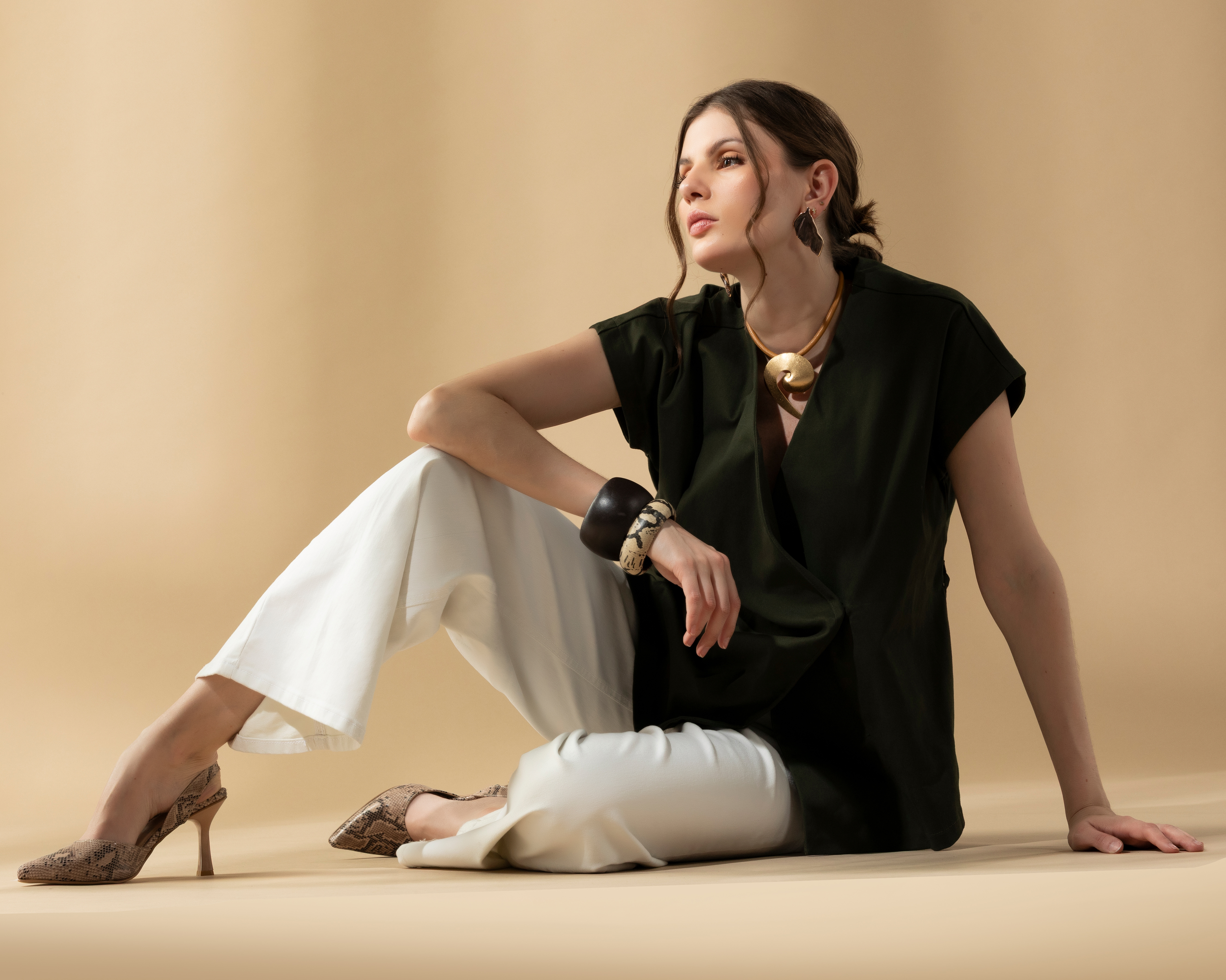 Blusa Manga Corta Wrap con Jareta en Cintura Sahara By Antonio Gutierrez para Mujer