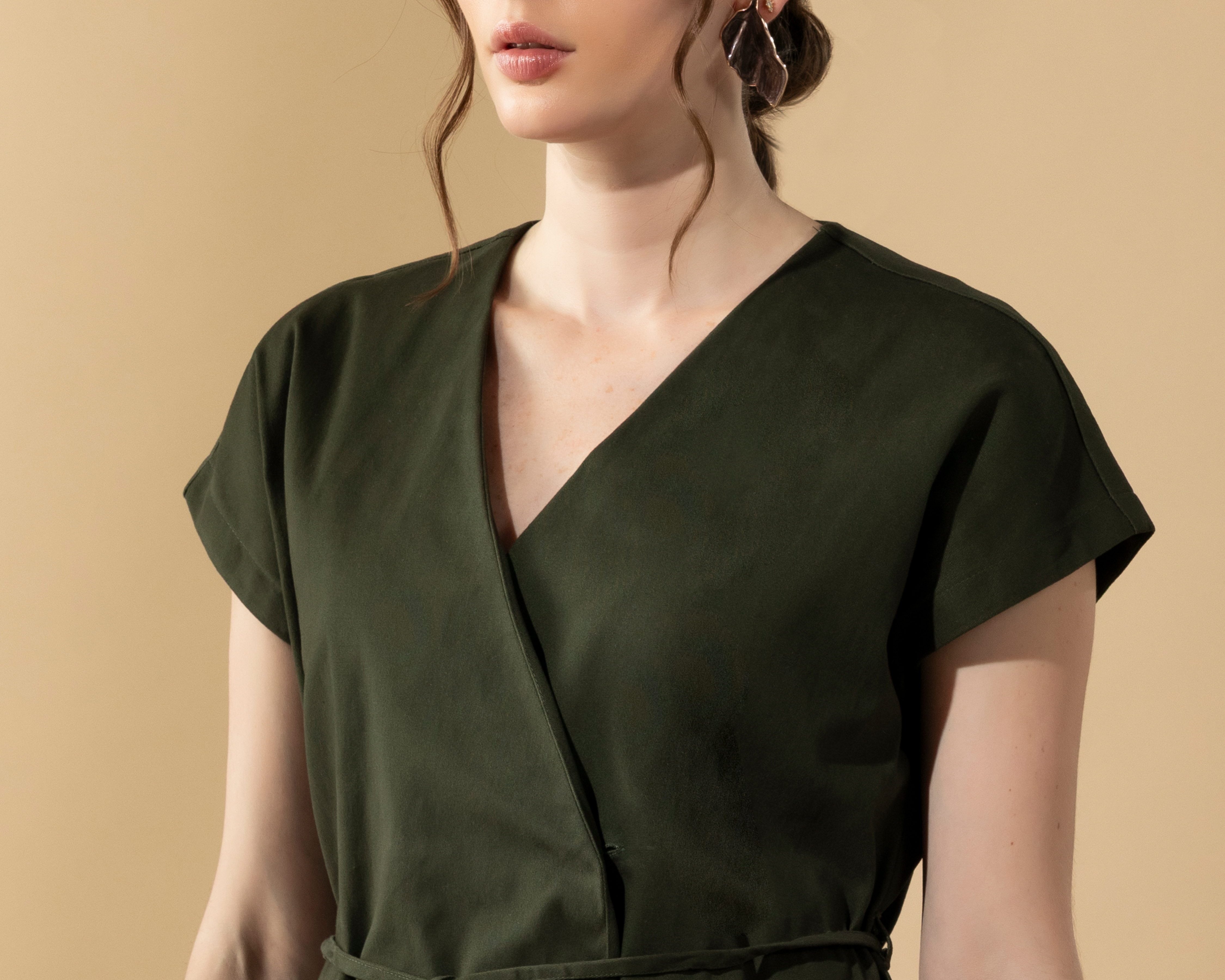 Foto 4 | Foto 4 | Blusa Manga Corta Wrap con Jareta en Cintura Sahara By Antonio Gutierrez para Mujer