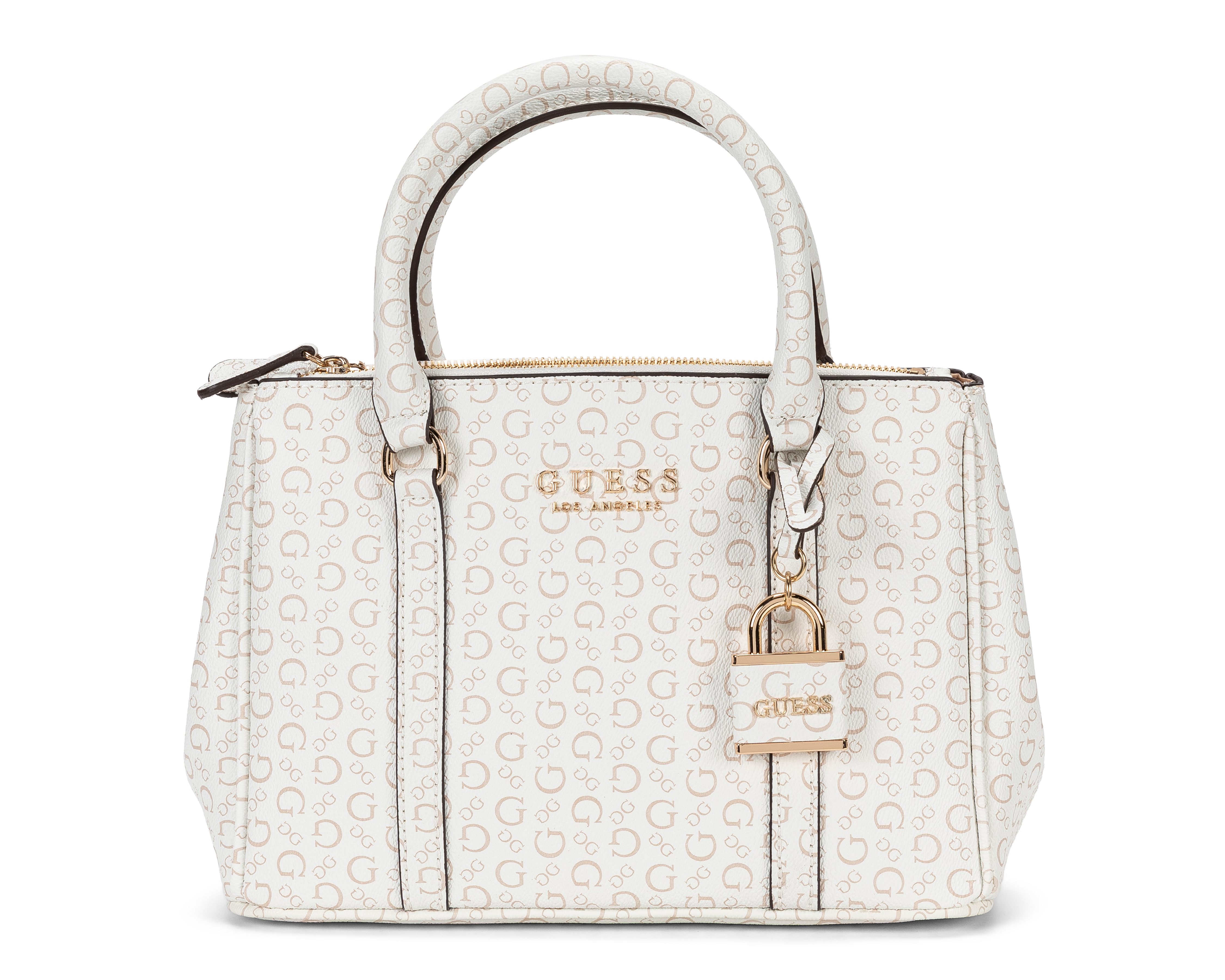 Foto 2 pulgar | Foto 1 | Bolsa de Mano Guess Saffron Satchel con Colgante