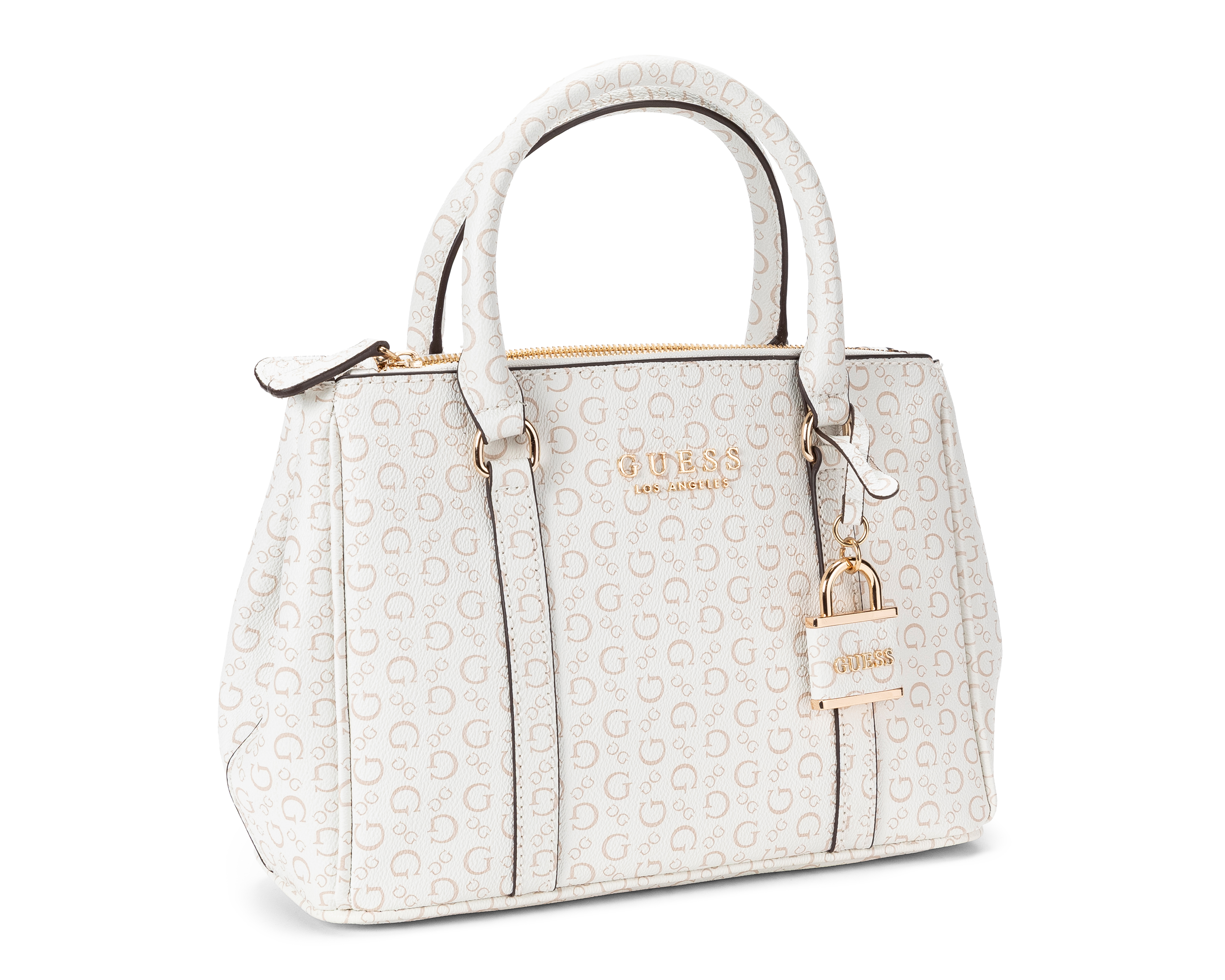 Foto 3 pulgar | Foto 2 | Bolsa de Mano Guess Saffron Satchel con Colgante