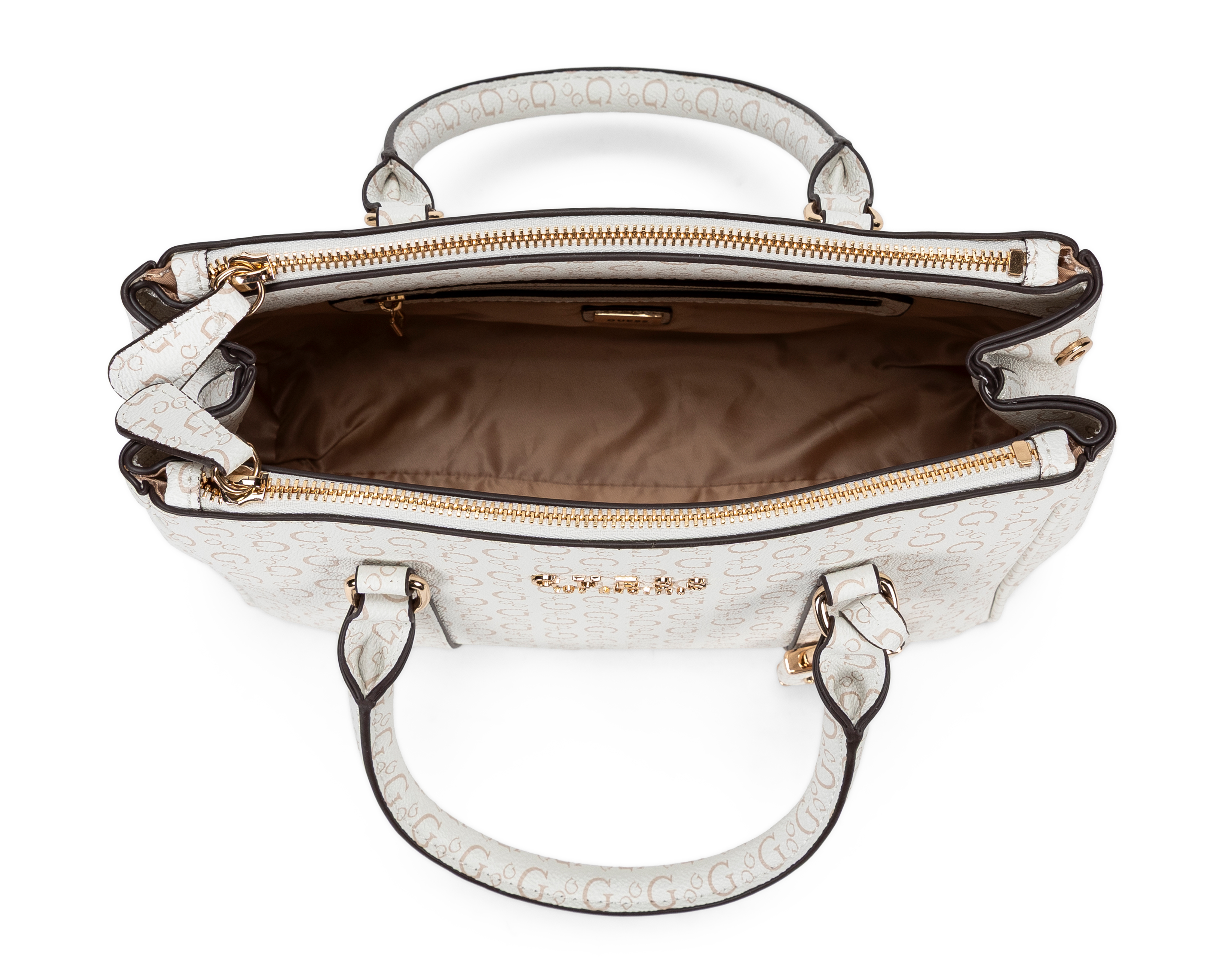 Foto 5 pulgar | Foto 4 | Bolsa de Mano Guess Saffron Satchel con Colgante